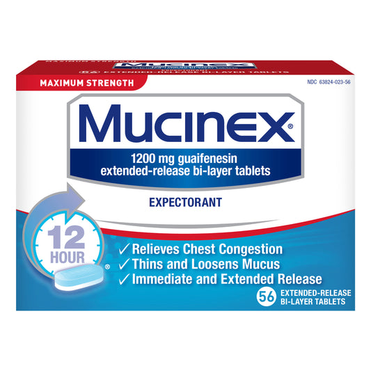 MUCINEX EXPECTORANT MAX STRENGTH 12HR 56CT