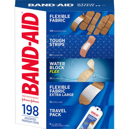 BAND-AIDS ADHESIVE BANDAGES ASSORTED - 198 CT