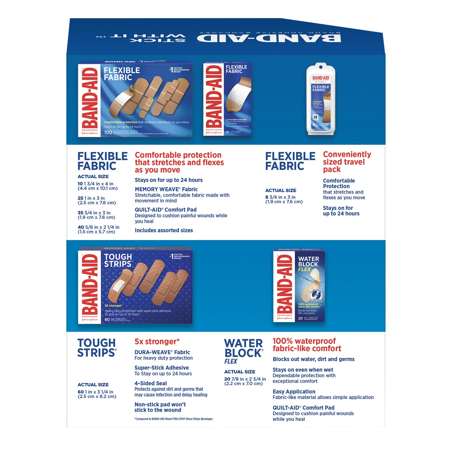 BAND-AIDS ADHESIVE BANDAGES ASSORTED - 198 CT