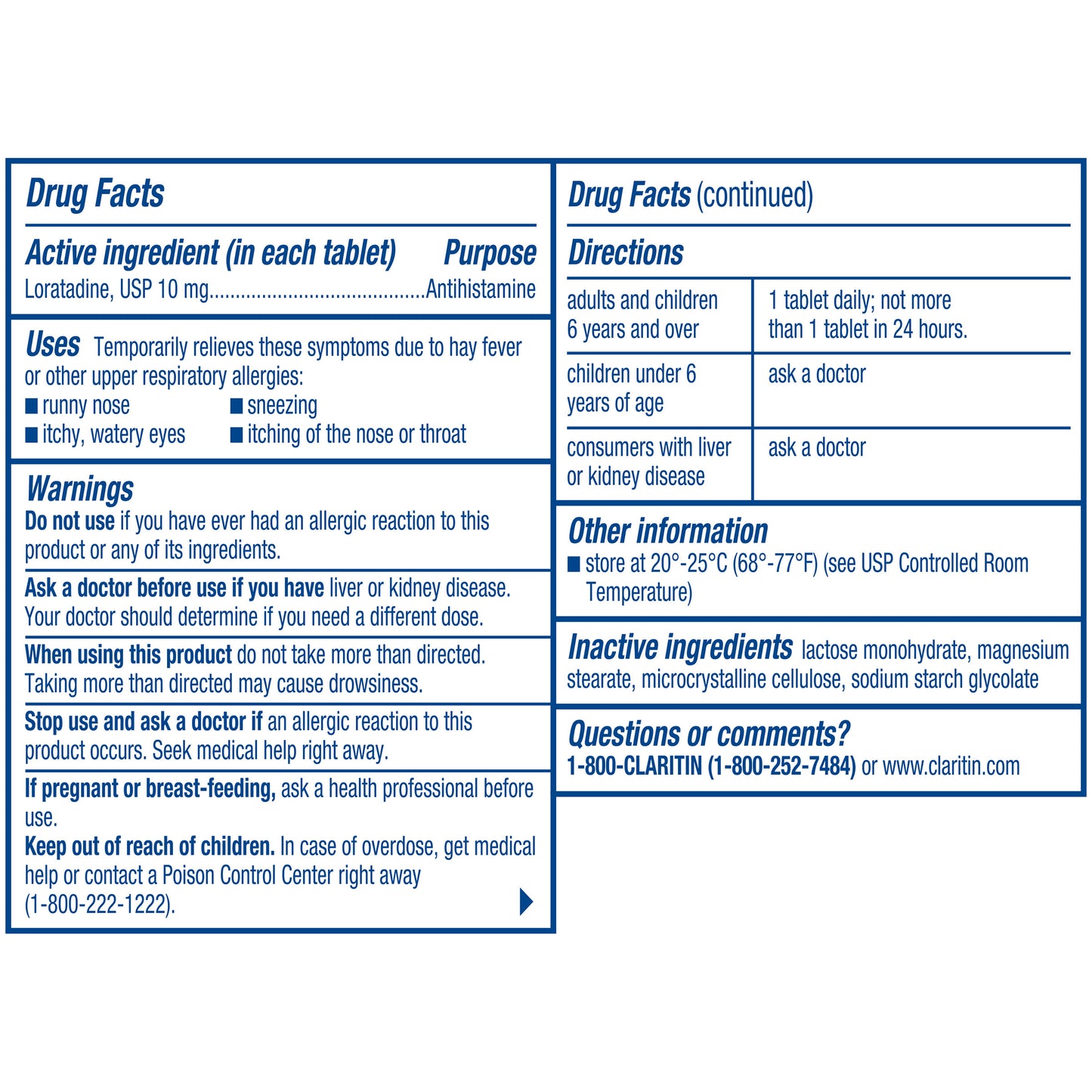 CLARITIN 24HR 10MG TABLETS 115 COUNT