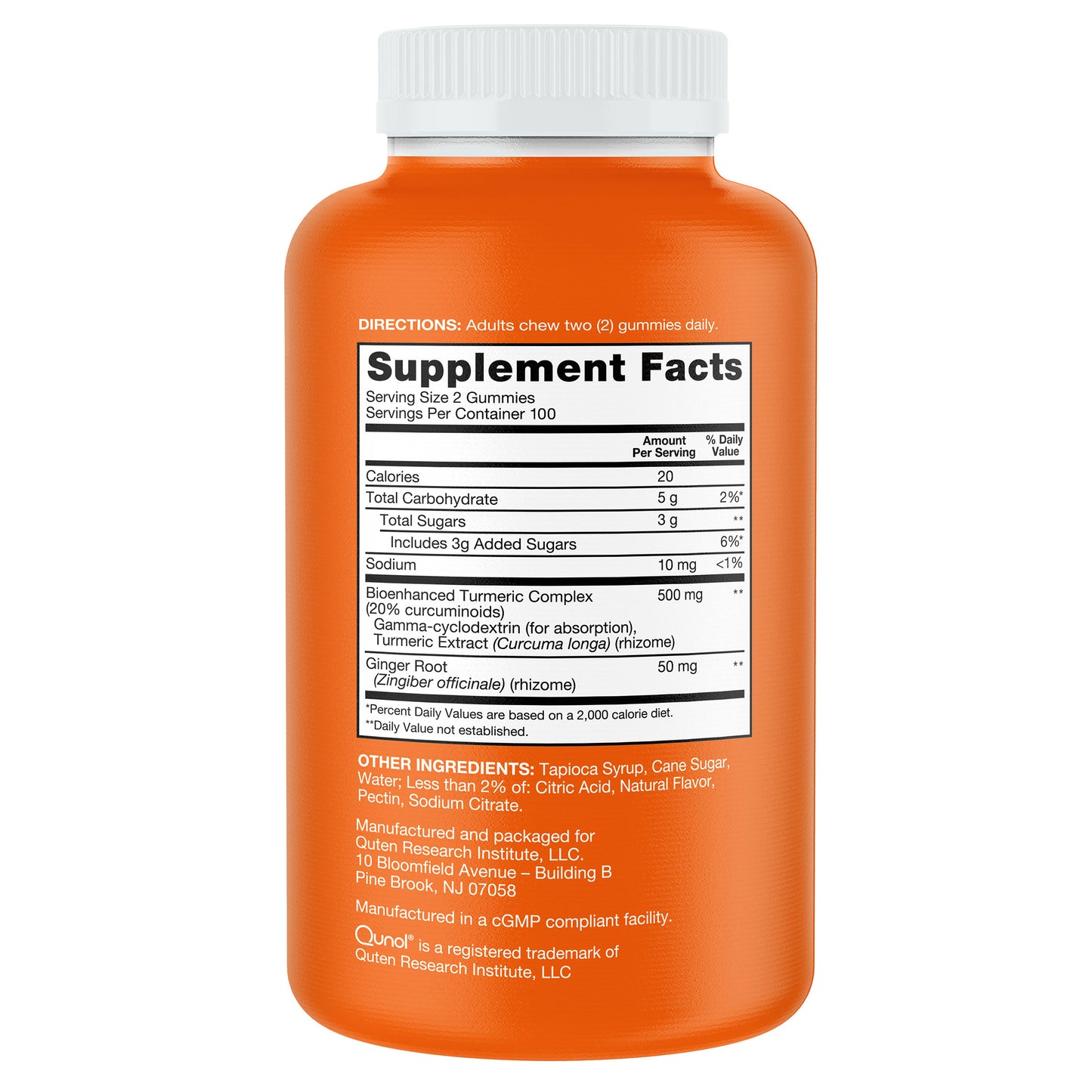 QUNOL TURMERIC PLUS GINGER GUMMIES 500MG 200CT