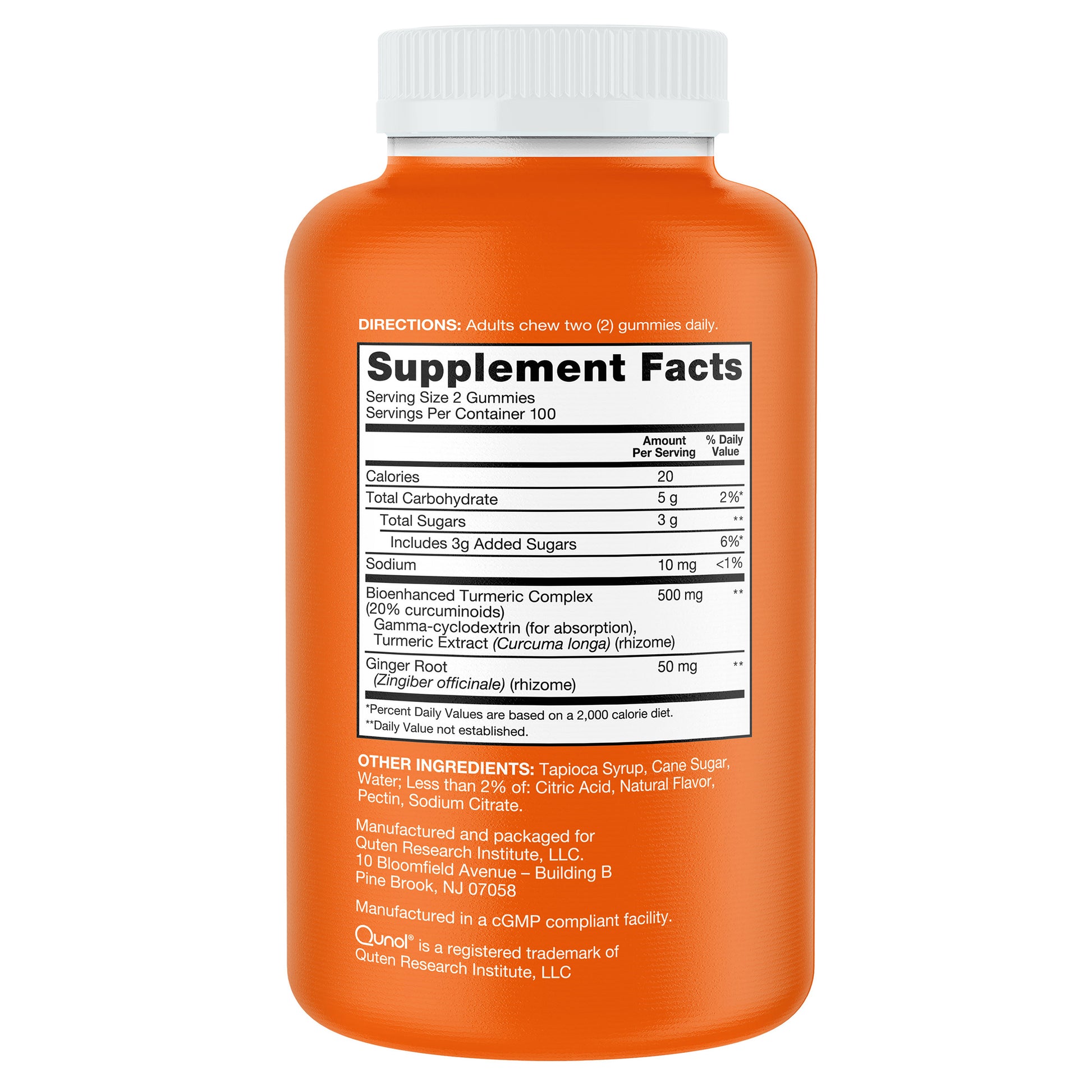QUNOL TURMERIC PLUS GINGER GUMMIES 500MG 200CT