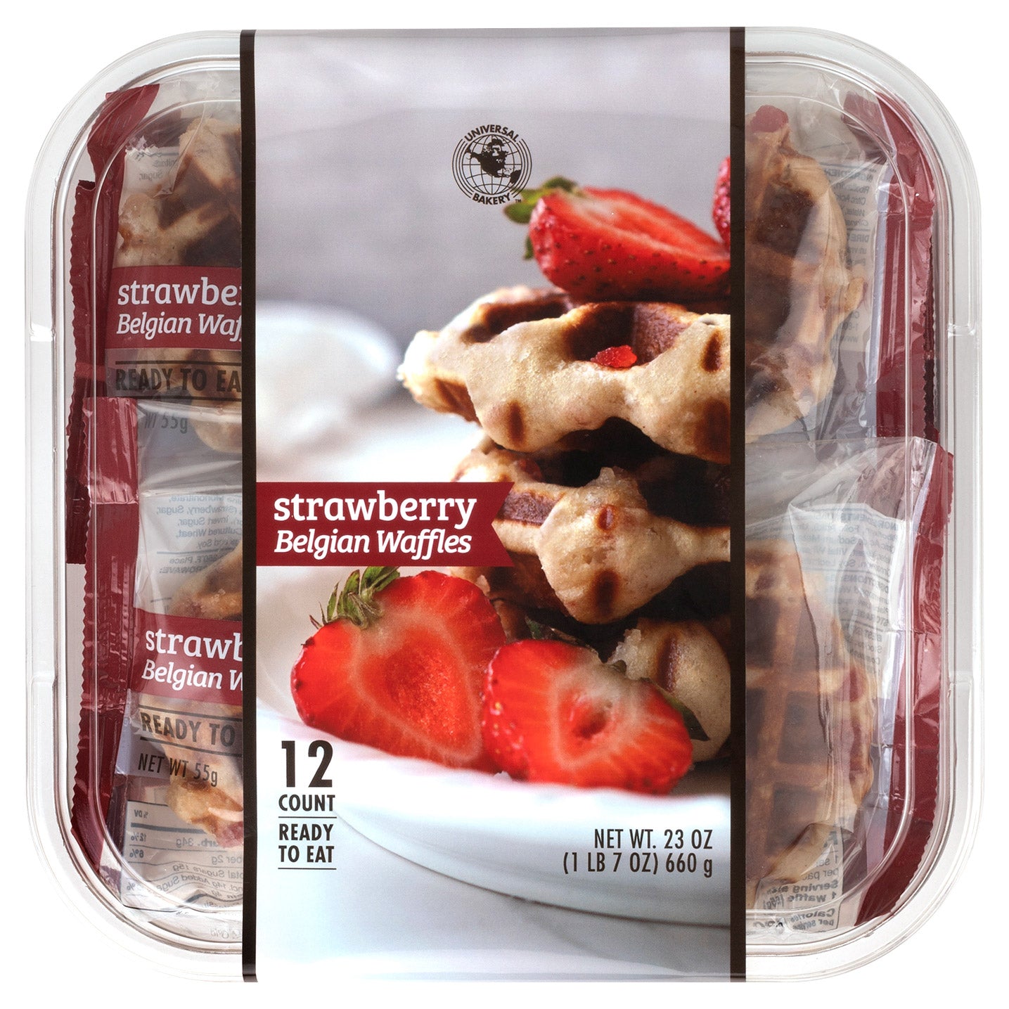 UNIVERSAL BAKERY STRAWBERRY WAFFLE 12/1.92 OZ