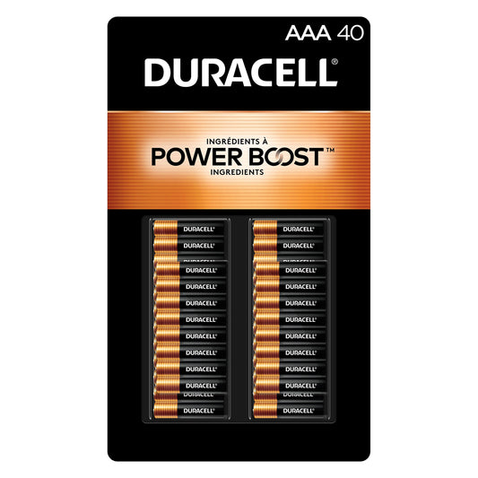DURACELL POWER BOOST ALKALINE "AAA" BATTERIES 40PK