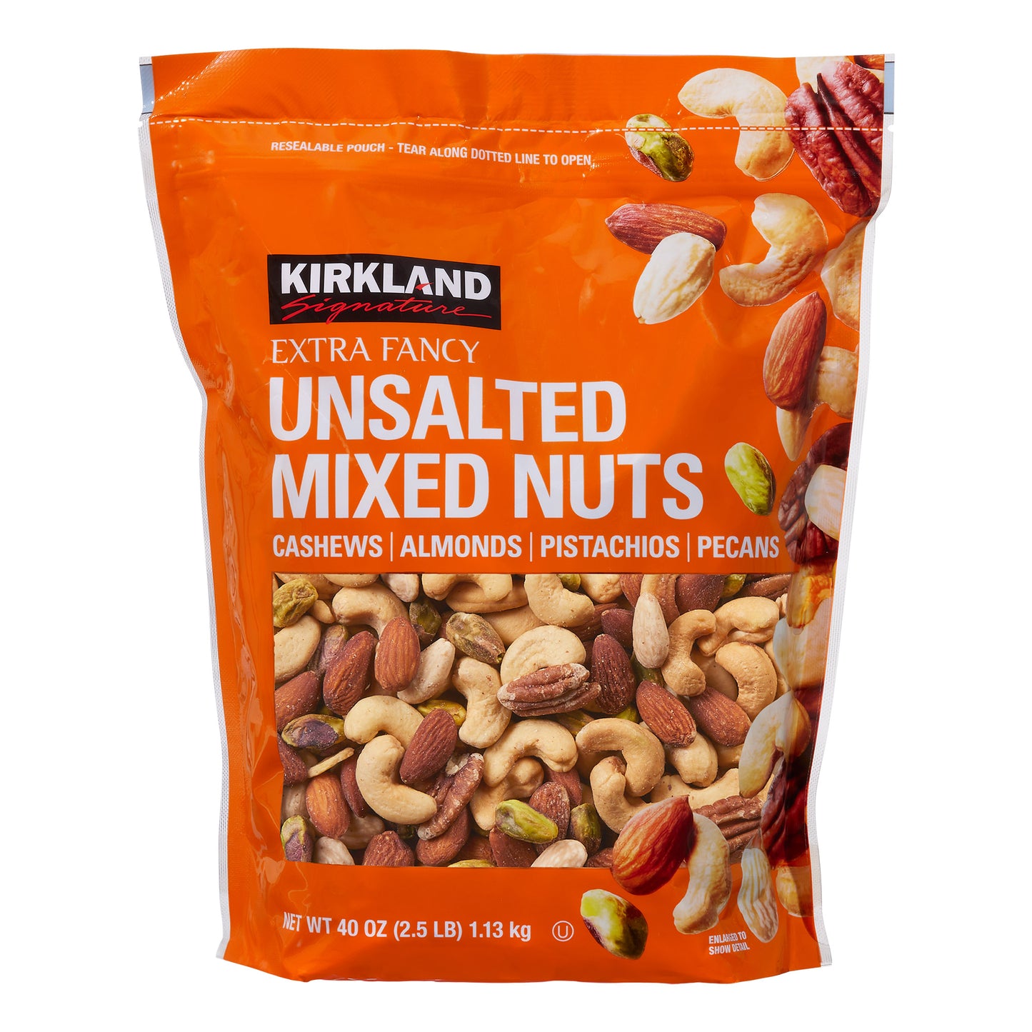 KIRKLAND SIGNATURE UNSALTED MIXED NUTS 40 OZ
