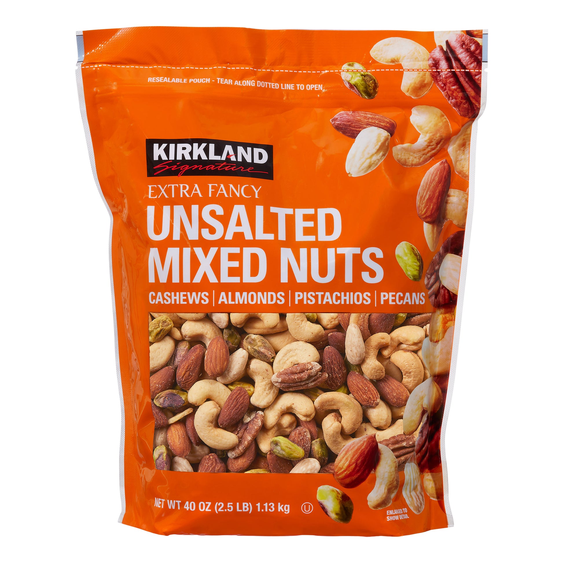 KIRKLAND SIGNATURE UNSALTED MIXED NUTS 40 OZ