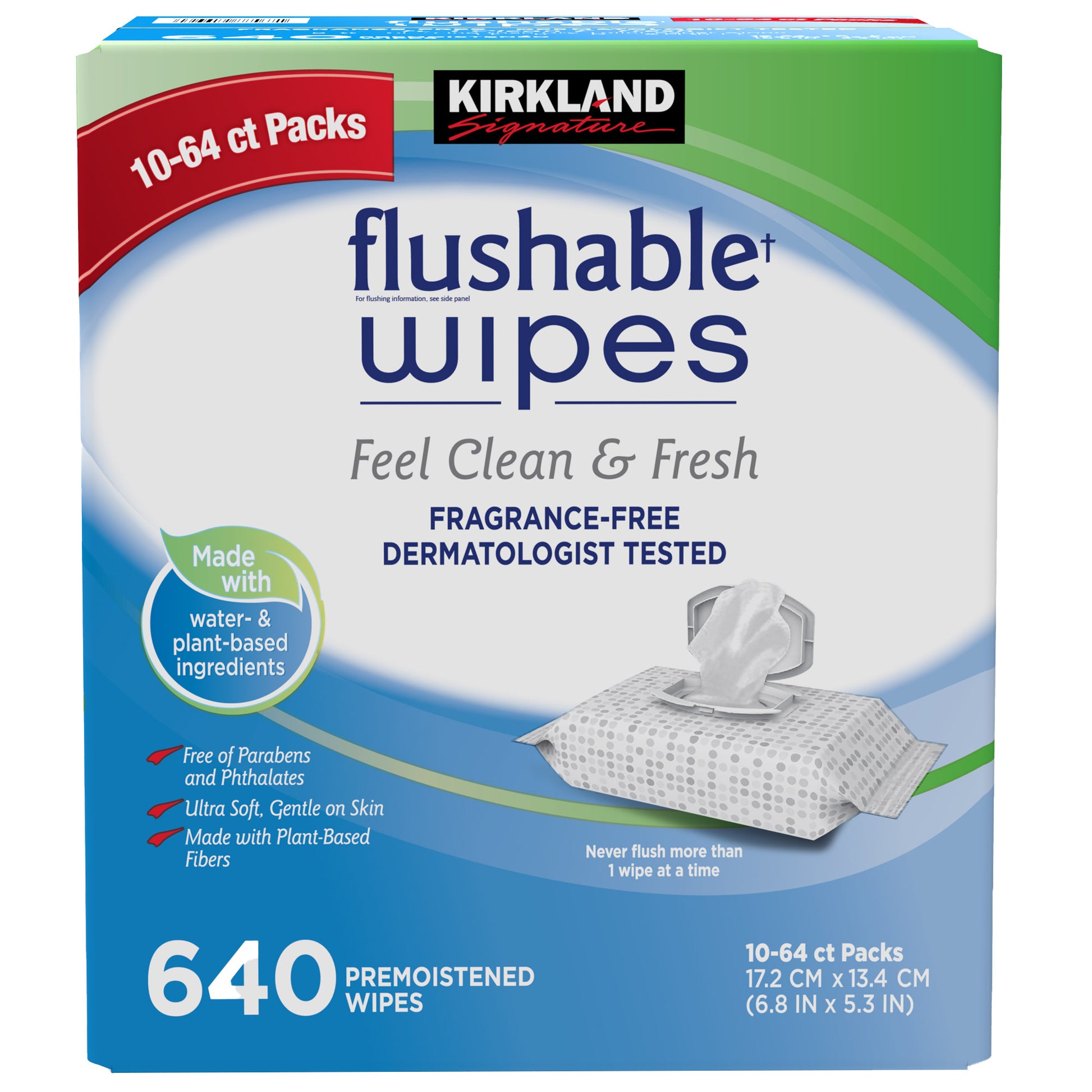 KIRKLAND SIGNA TURE FLUSHABLE WIPES DƯex JERK FRAGRANCE FREE 640CT ISI