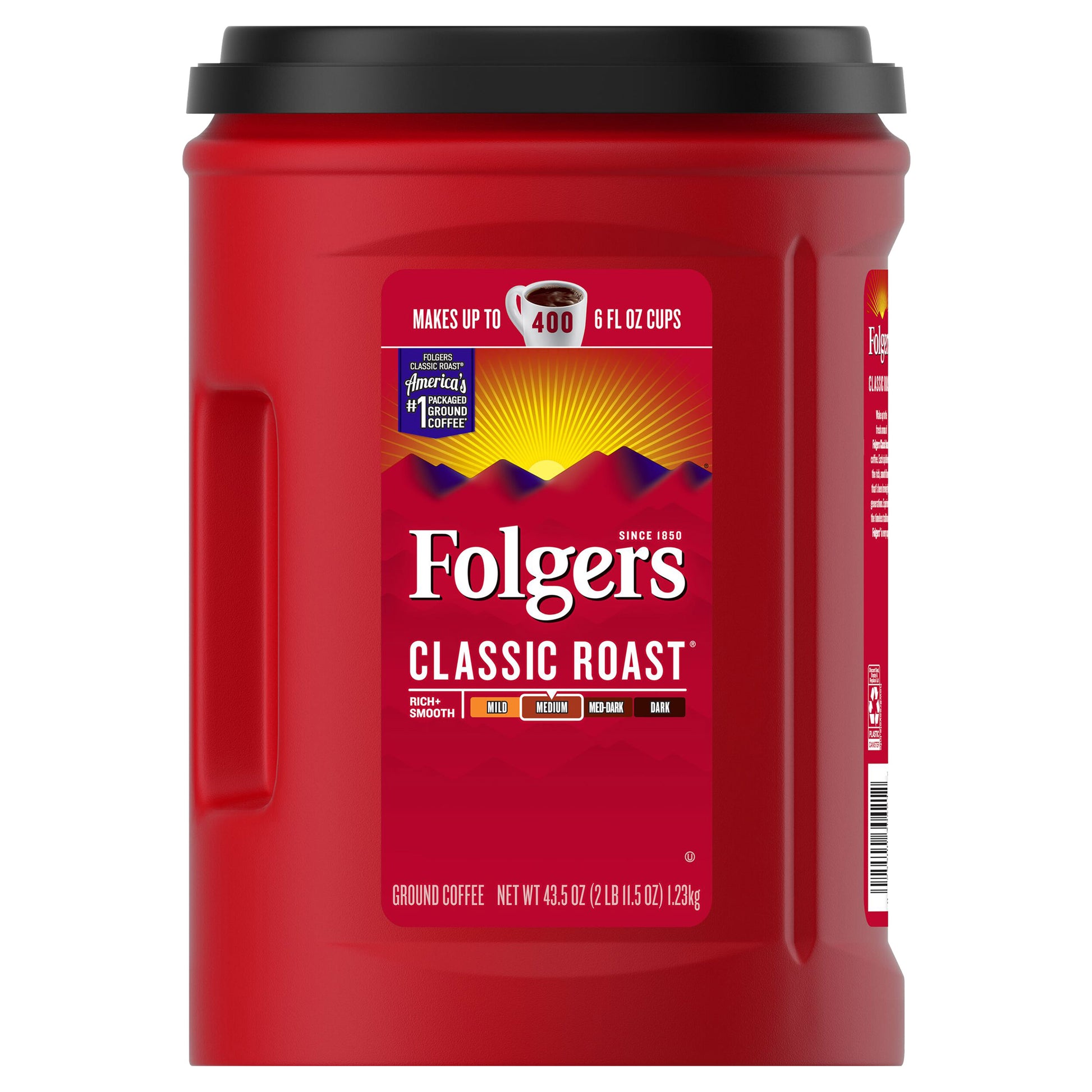 FOLGERS CLASSIC ROAST MEDIUM GROUND COFFEE 2.72 LB