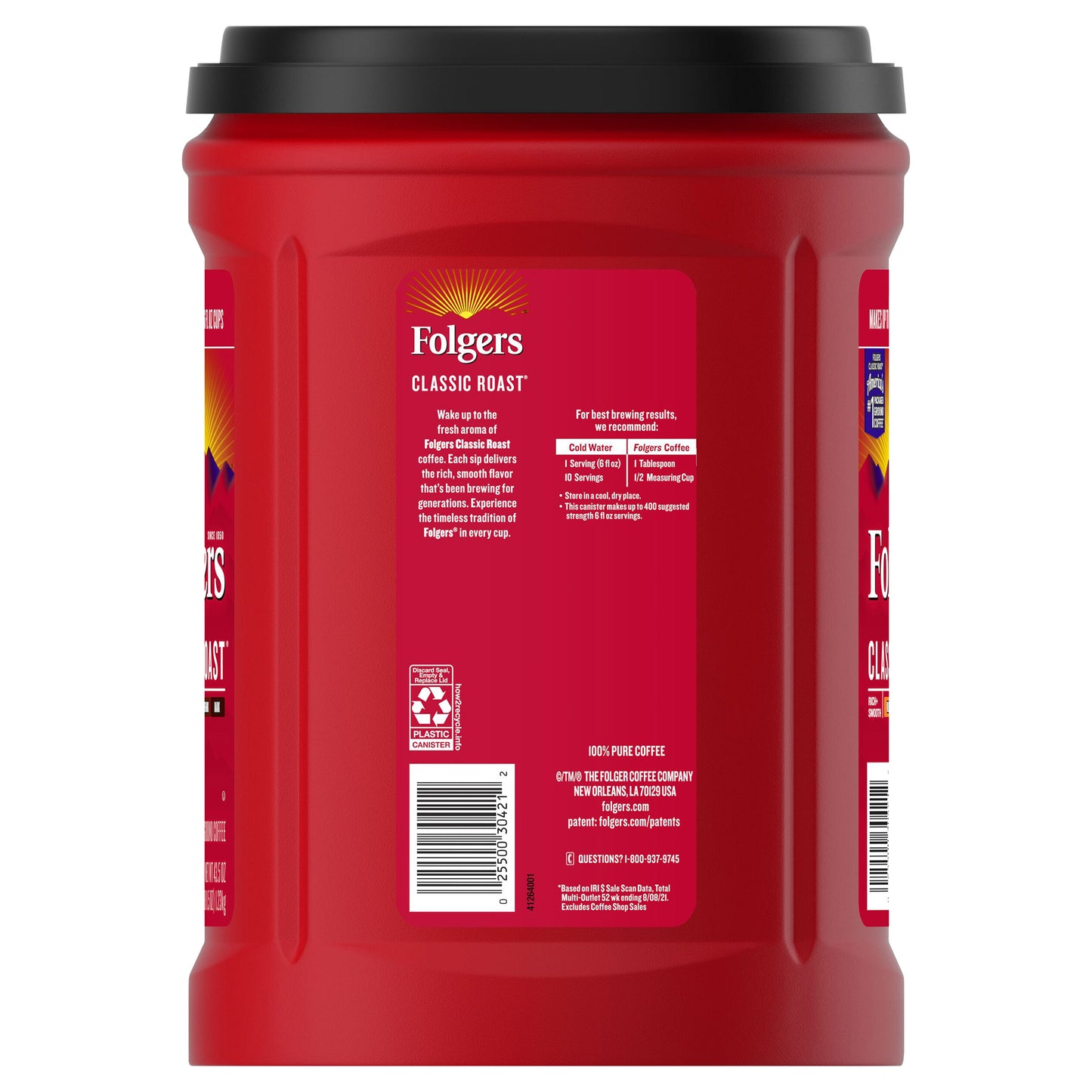 FOLGERS CLASSIC ROAST MEDIUM GROUND COFFEE 2.72 LB