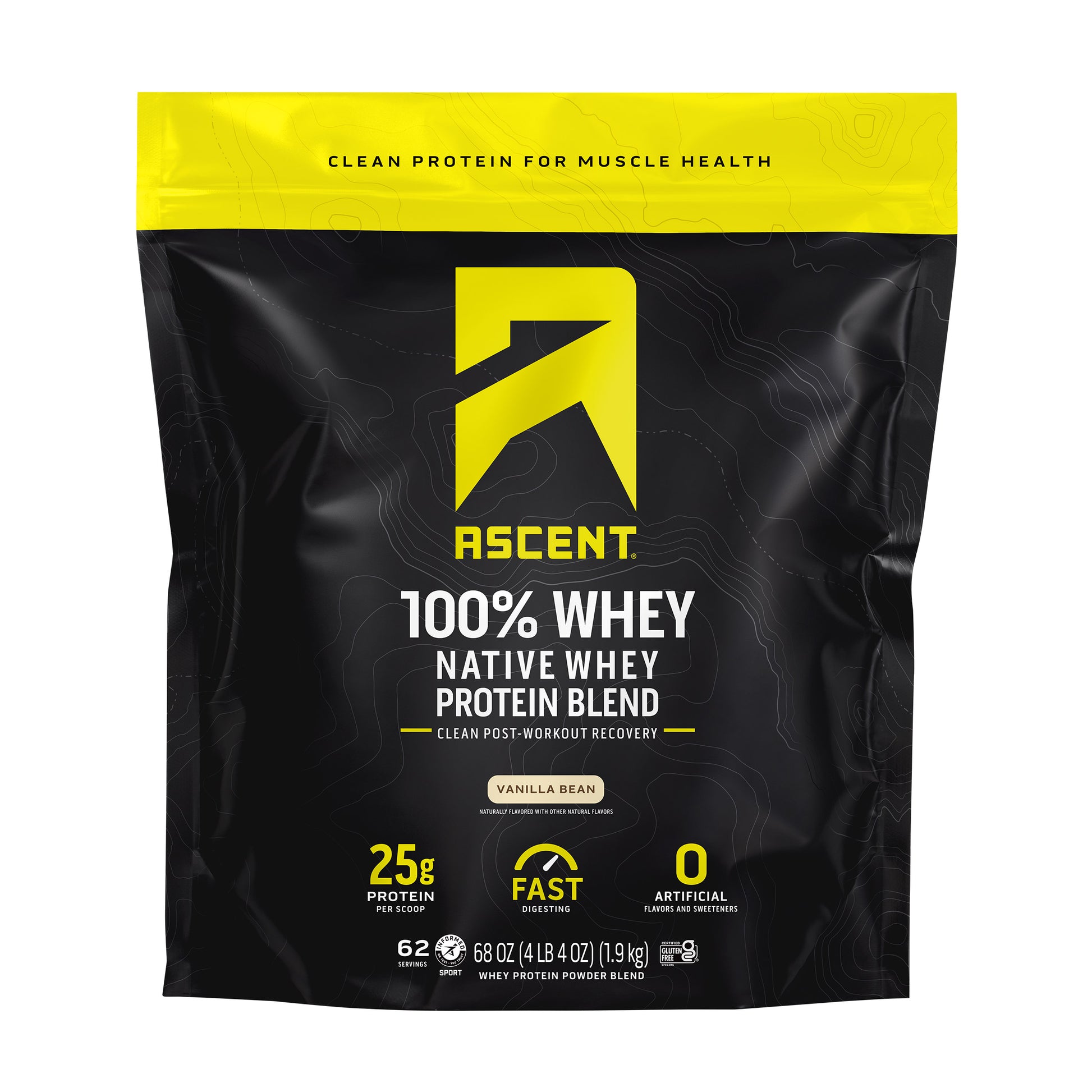ASCENT WHEY PROTEIN VANILLA, 4.25 LBS