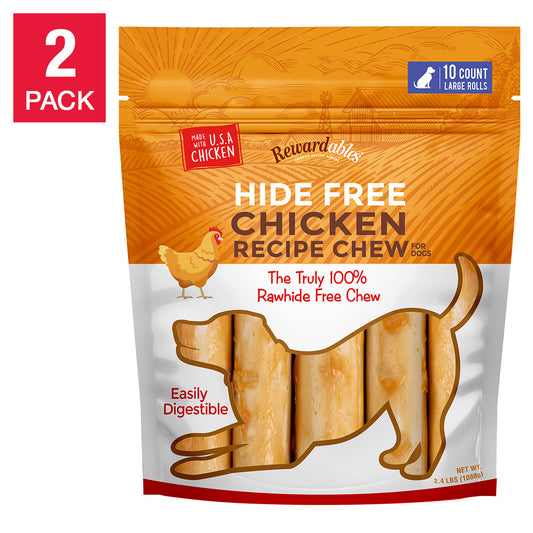 REWARDABLES HIDE FREE CHICKEN CHEW DOG TREAT 2.4 LB