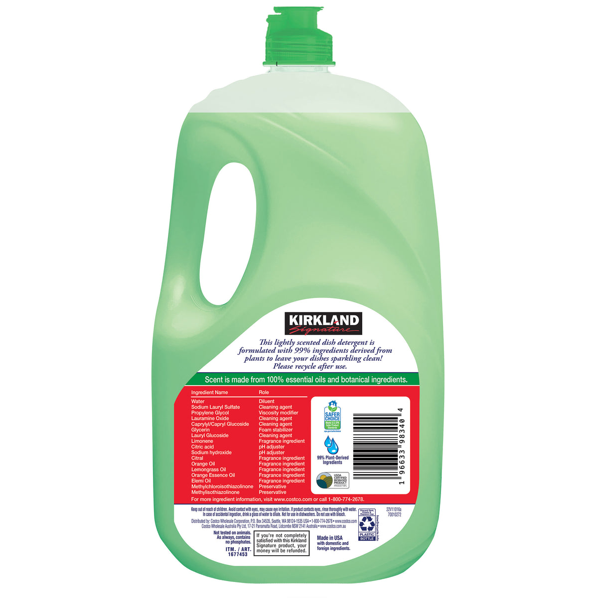 KIRKLAND SIGNATURE PLANT BASED DISH SOAP 90 OZ