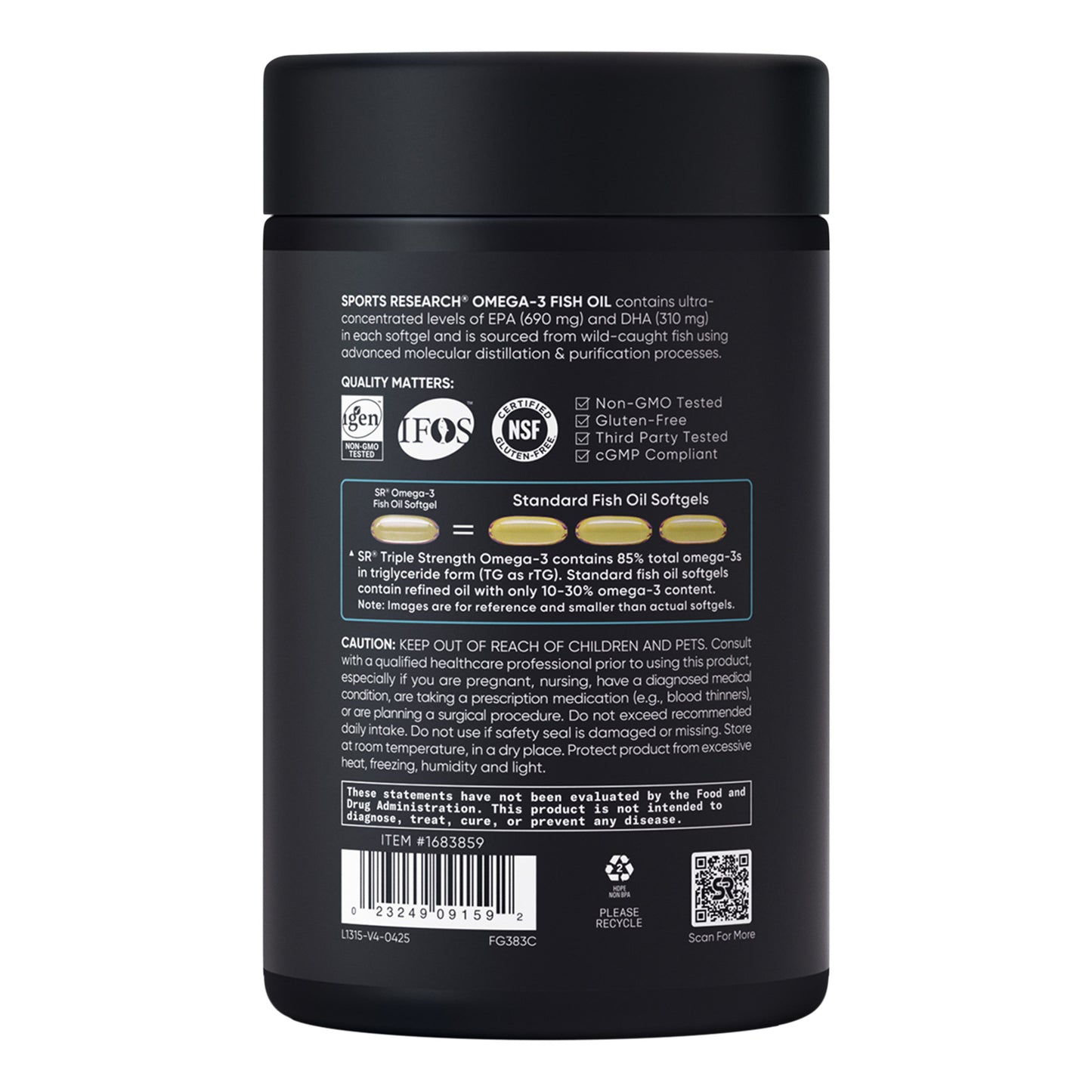 Sports Research Omega-3 Fish Oil 150 ct