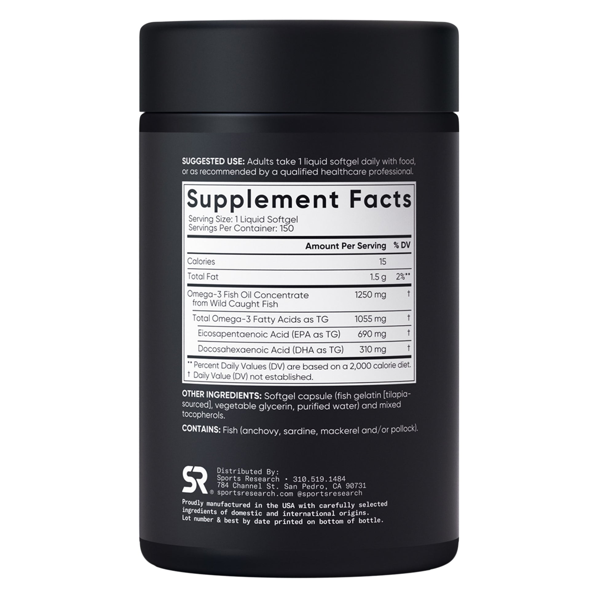 Sports Research Omega-3 Fish Oil 150 ct