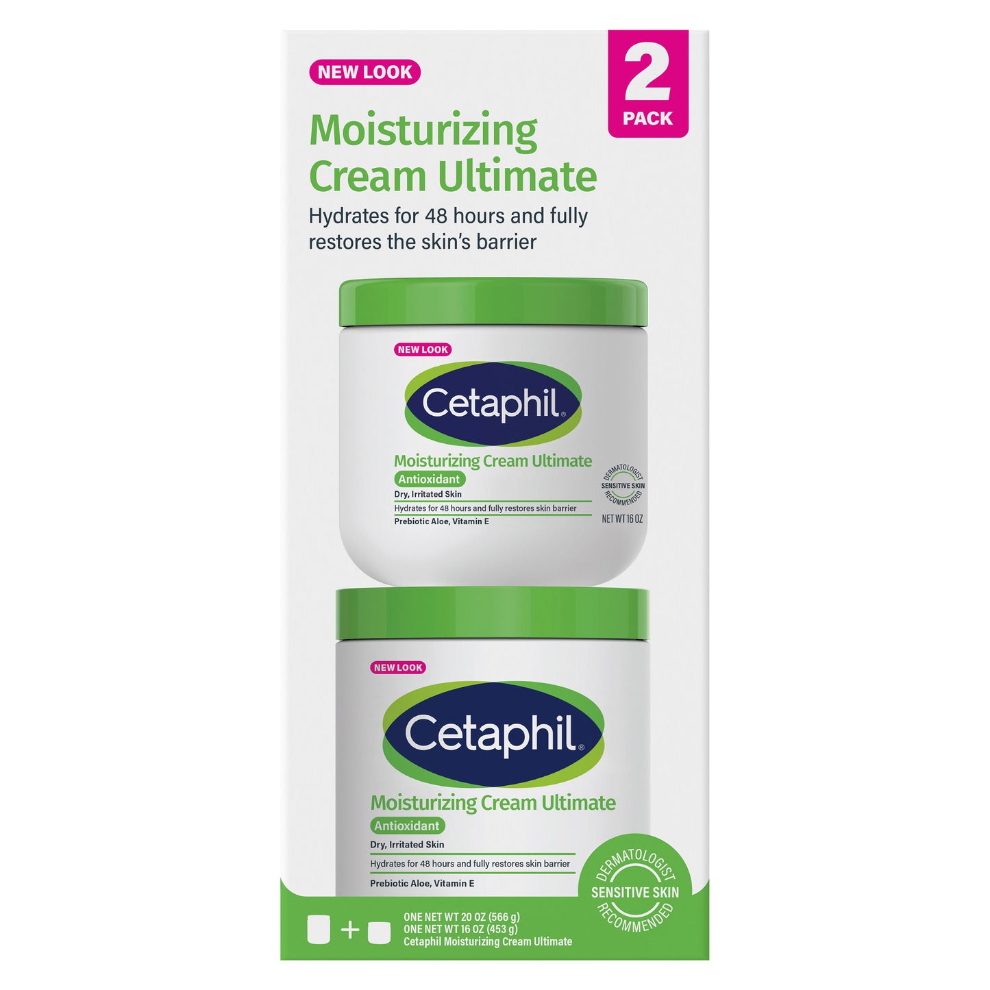 Cetaphil Moisturizing Cream Ultimate 20 oz + 16 oz