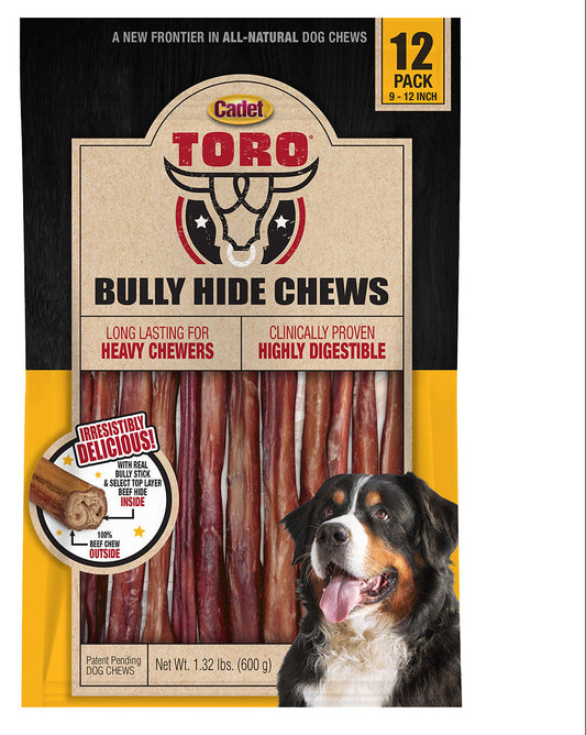 Cadet Toro Bully Hide Chews for Dogs 12 pk