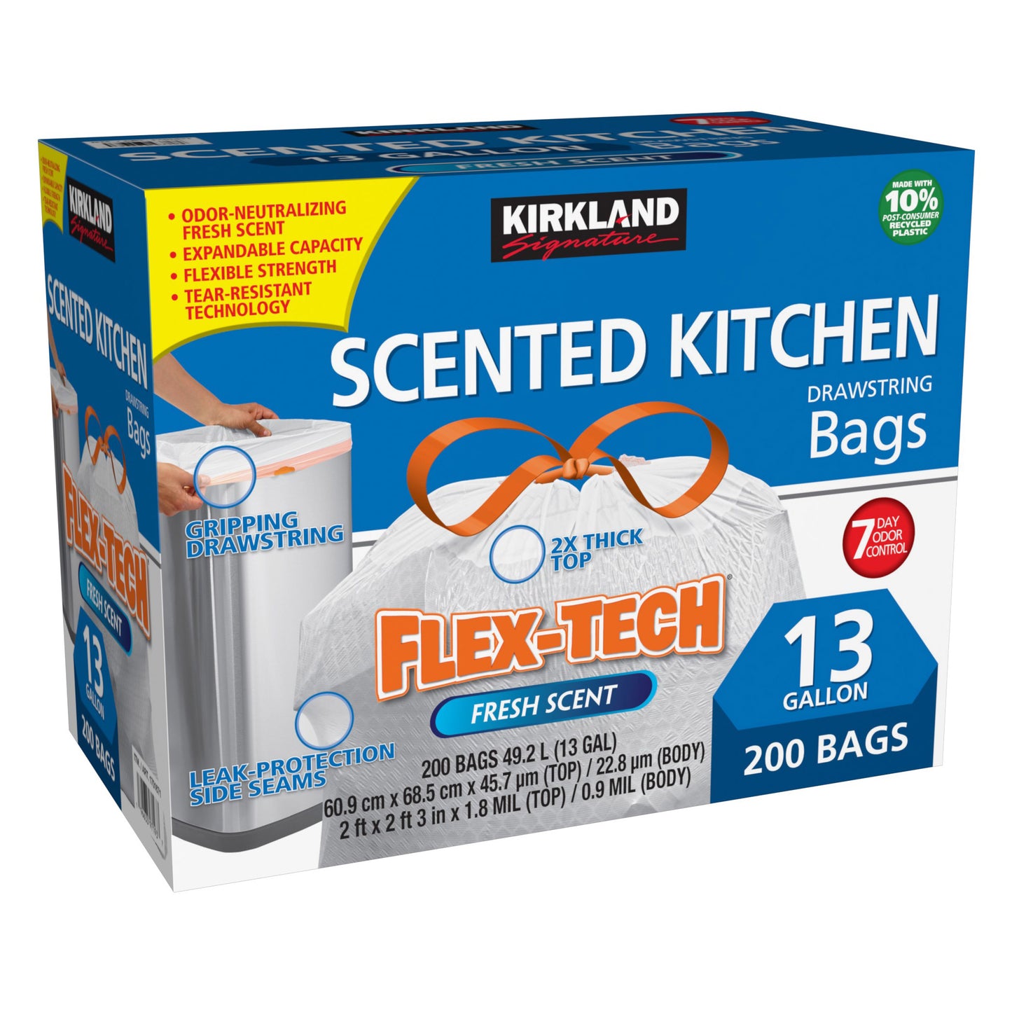 KIRKLAND SIGNATURE FLEX-TECH TRASH BAG 90 CT/33 GAL