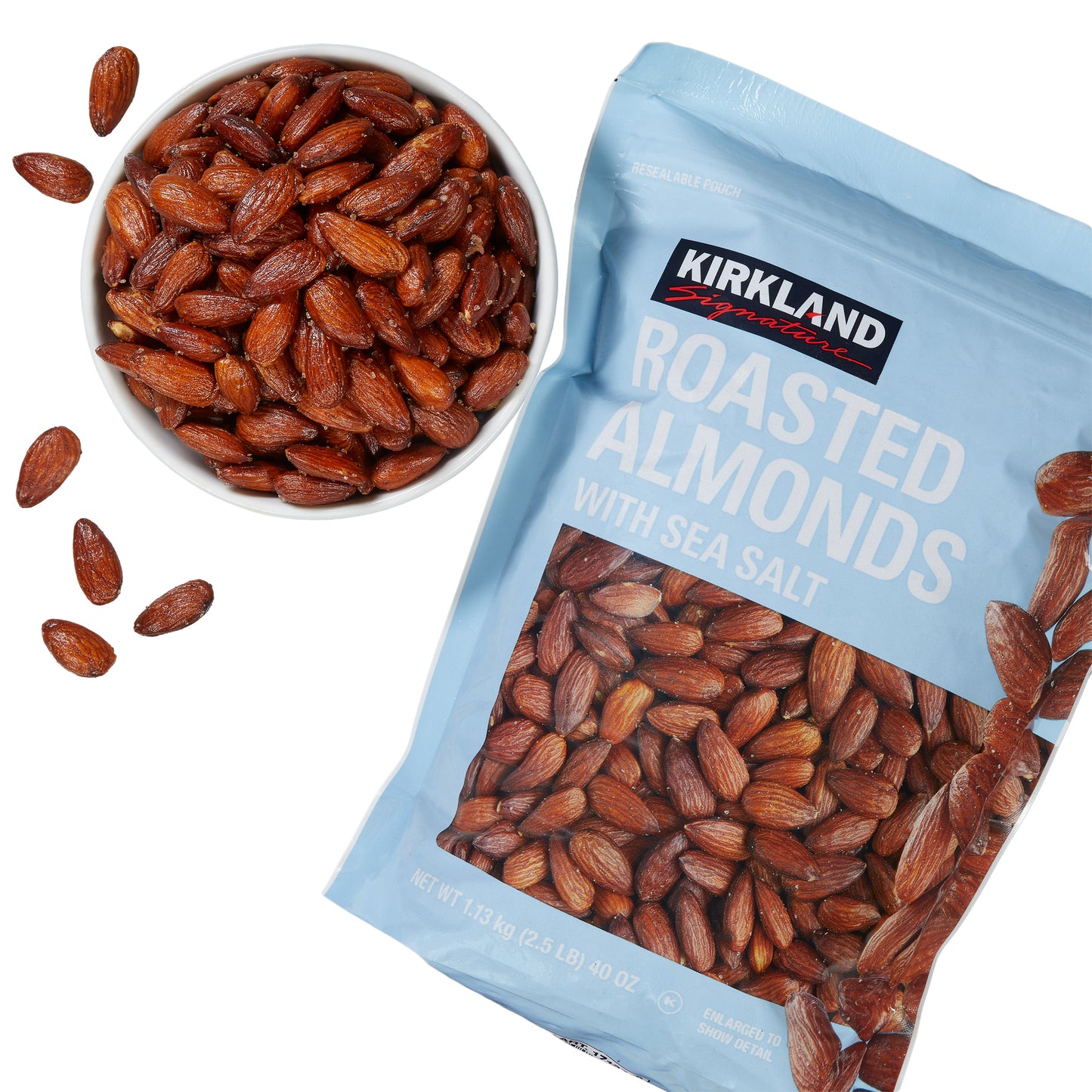 KIRKLAND SIGNATURE OIL ROASTED ALMONDS 40 OZ