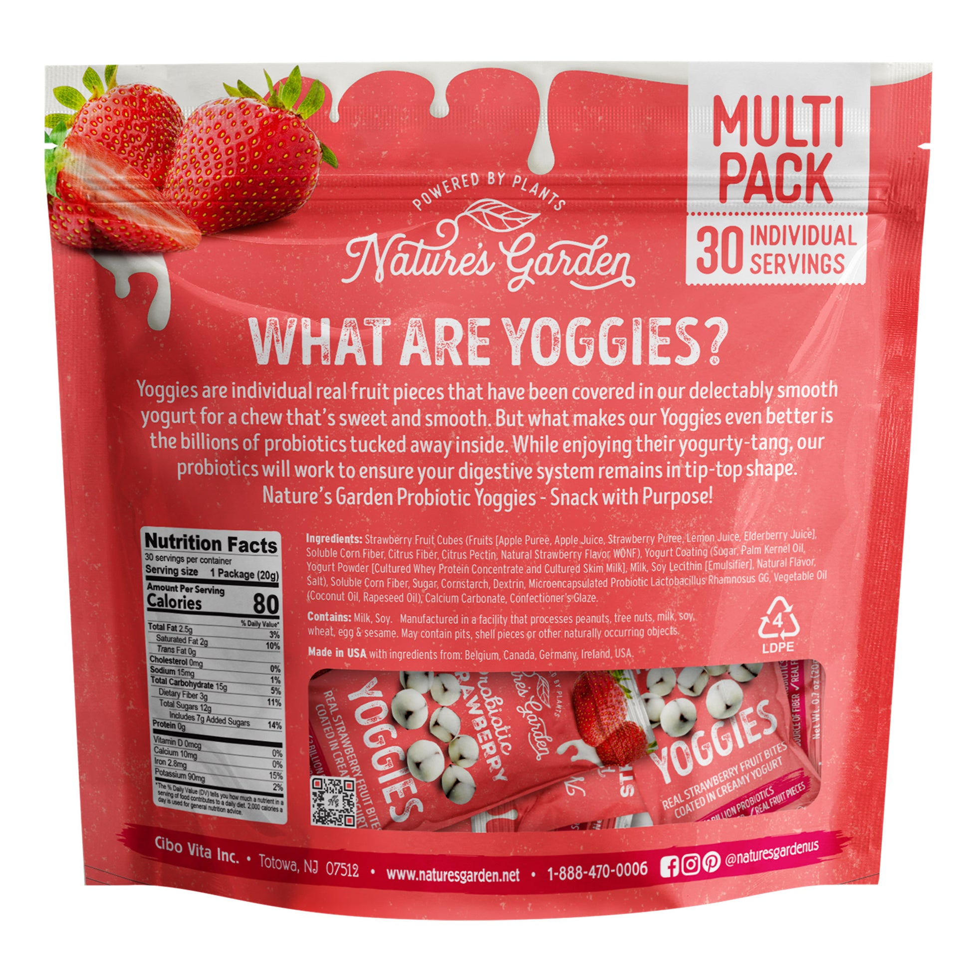 NATURE'S GARDEN STRAWBERRY YOGGIES 30/ .7 OZ