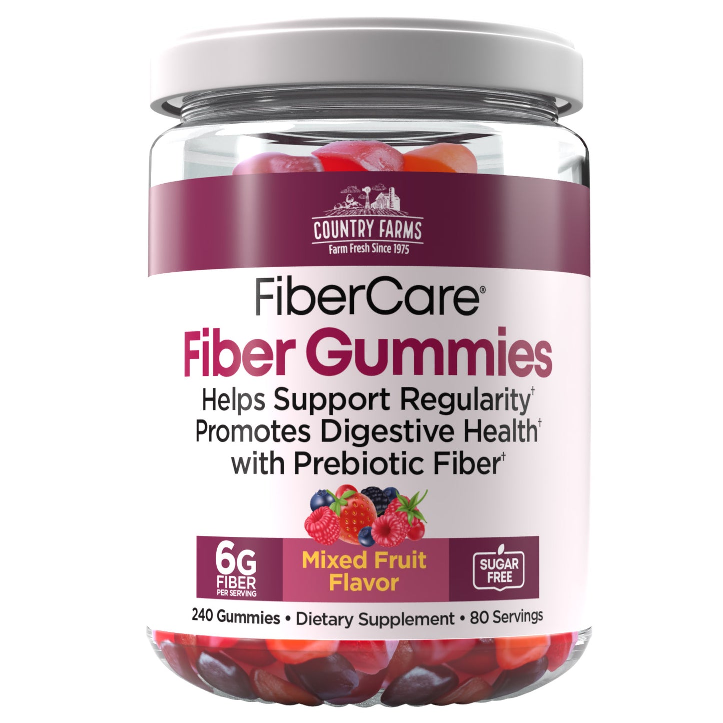 COUNTRY FARMS FIBER CARE GUMMIES 6G SUGAR FREE 240CT