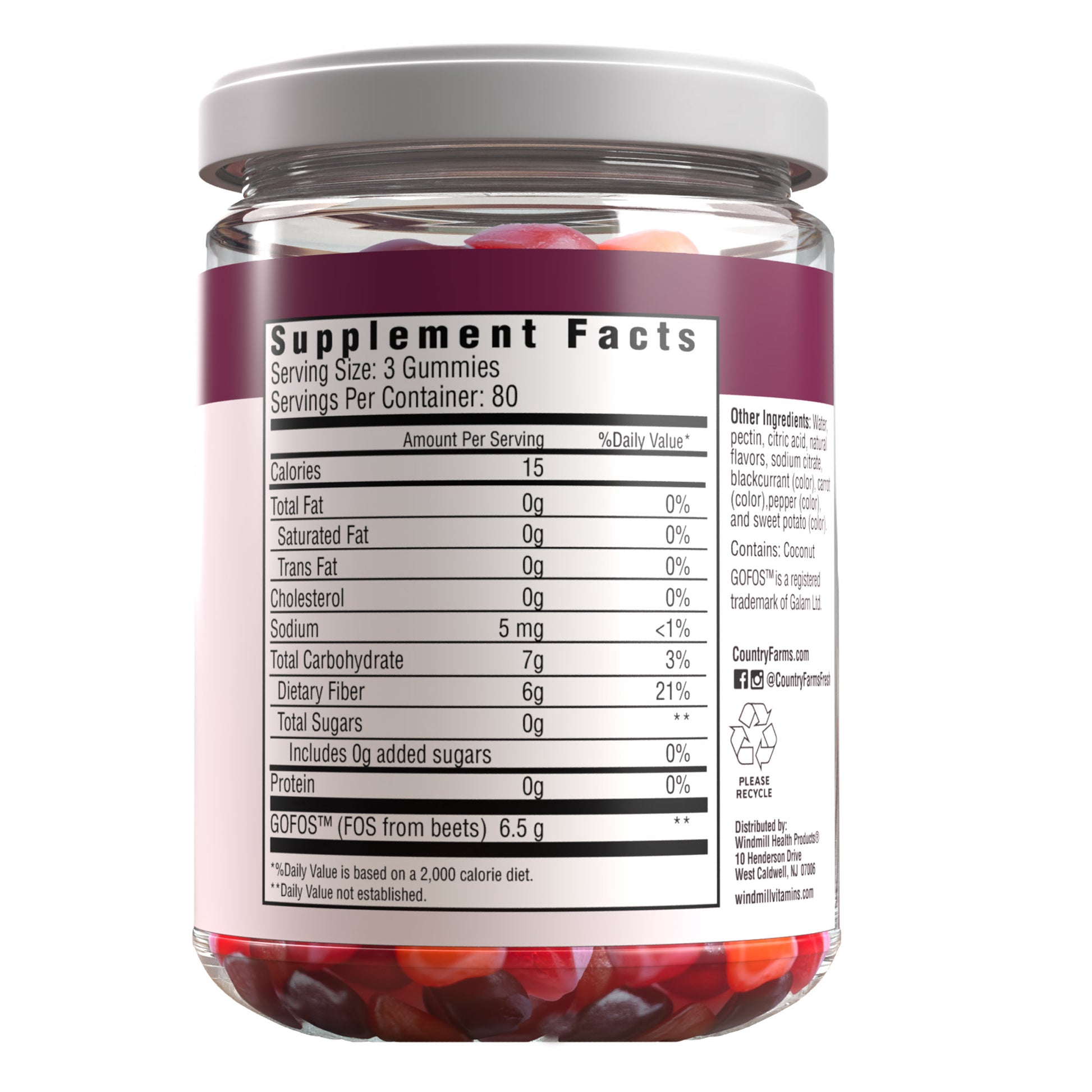 COUNTRY FARMS FIBER CARE GUMMIES 6G SUGAR FREE 240CT