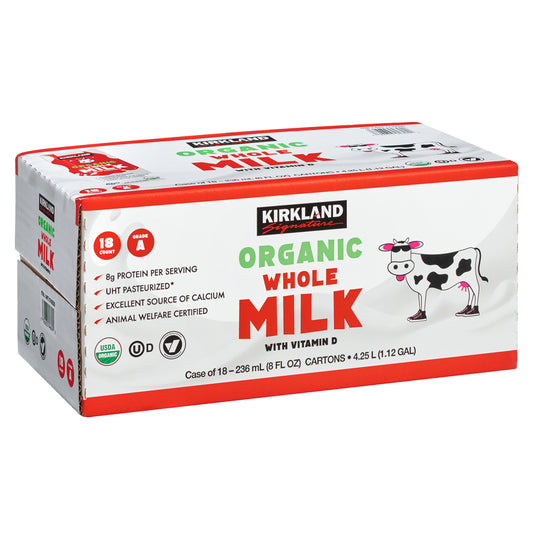 KIRKLAND SIGNATURE ORGANIC WHOLE MILK 18/8 OZ