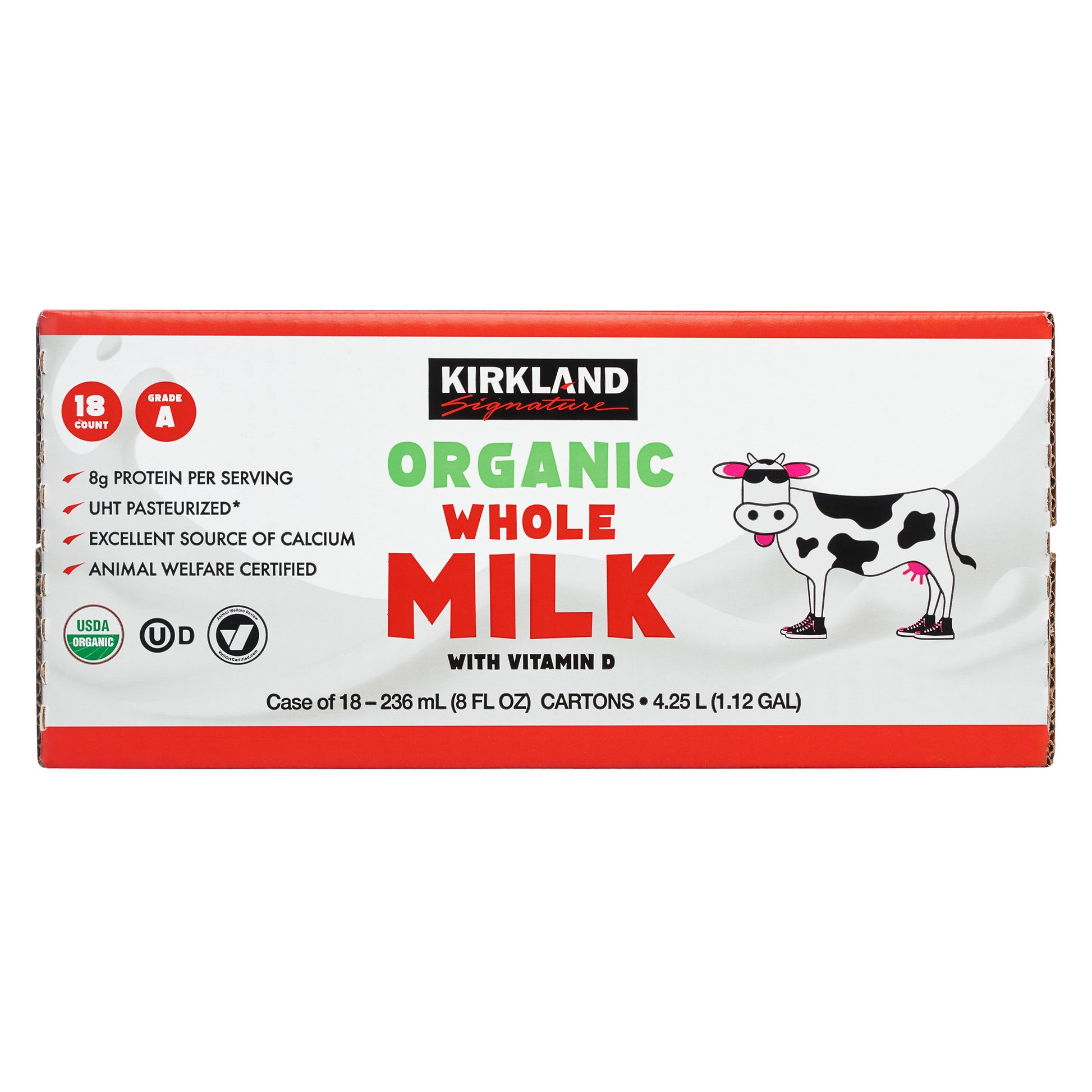 KIRKLAND SIGNATURE ORGANIC WHOLE MILK 18/8 OZ