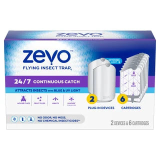 ZEVO FLYING INSECT TRAP SAVES8 2 DEVICES / 6 REFILLS
