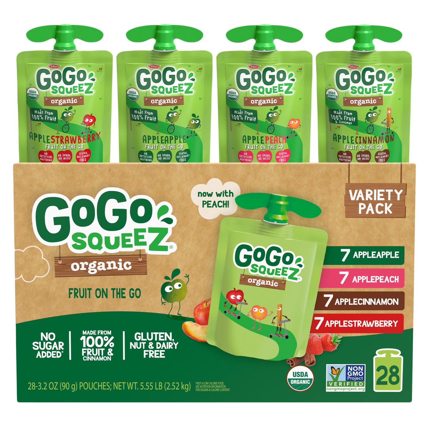 GOGO SQUEEZ ORG APPLESAUCE VARIETY POUCHES 28/3.20 OZ