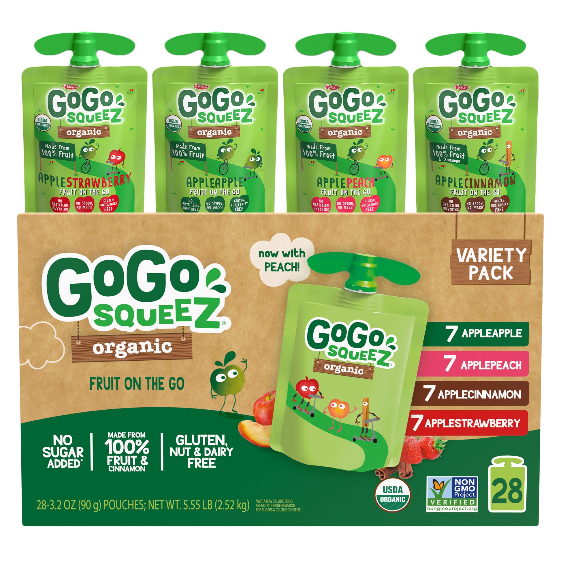 GOGO SQUEEZ ORG APPLESAUCE VARIETY POUCHES 28/3.20 OZ