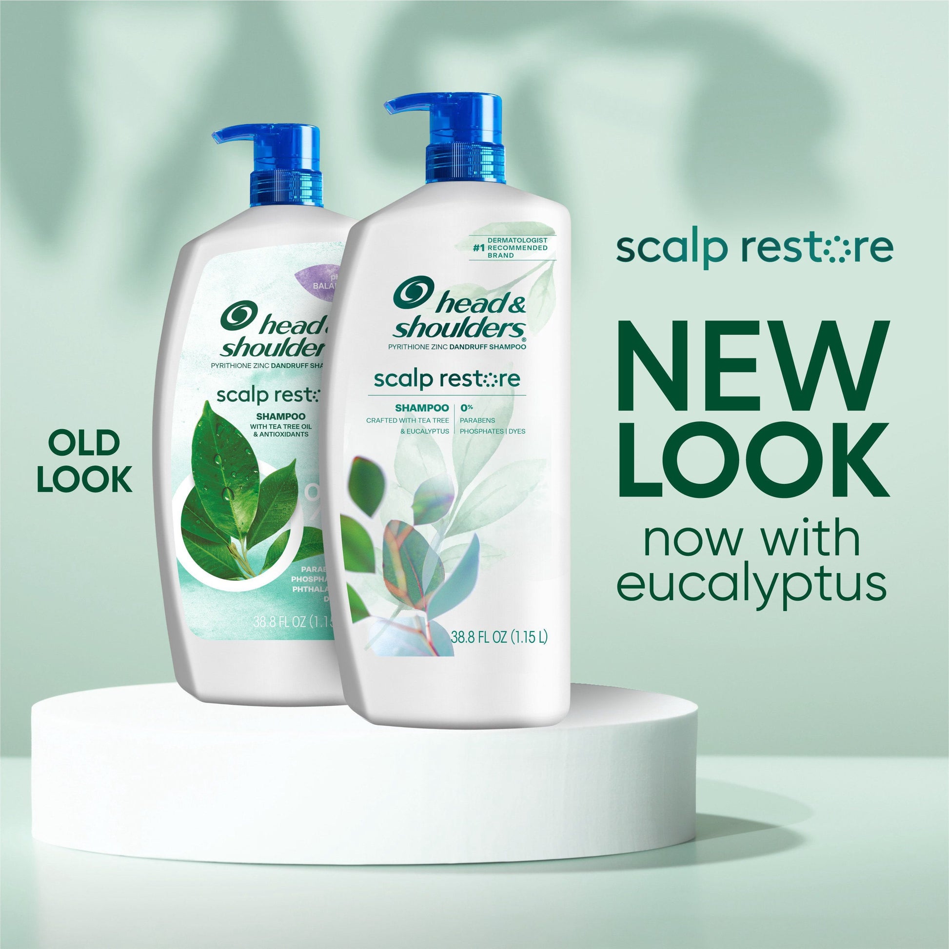 Head & Shoulders Scalp Restore Anti-Dandruff Shampoo with Tea Tree & Eucalyptus, Removes Buildup & Repairs Damage, 38.8 fl. oz.