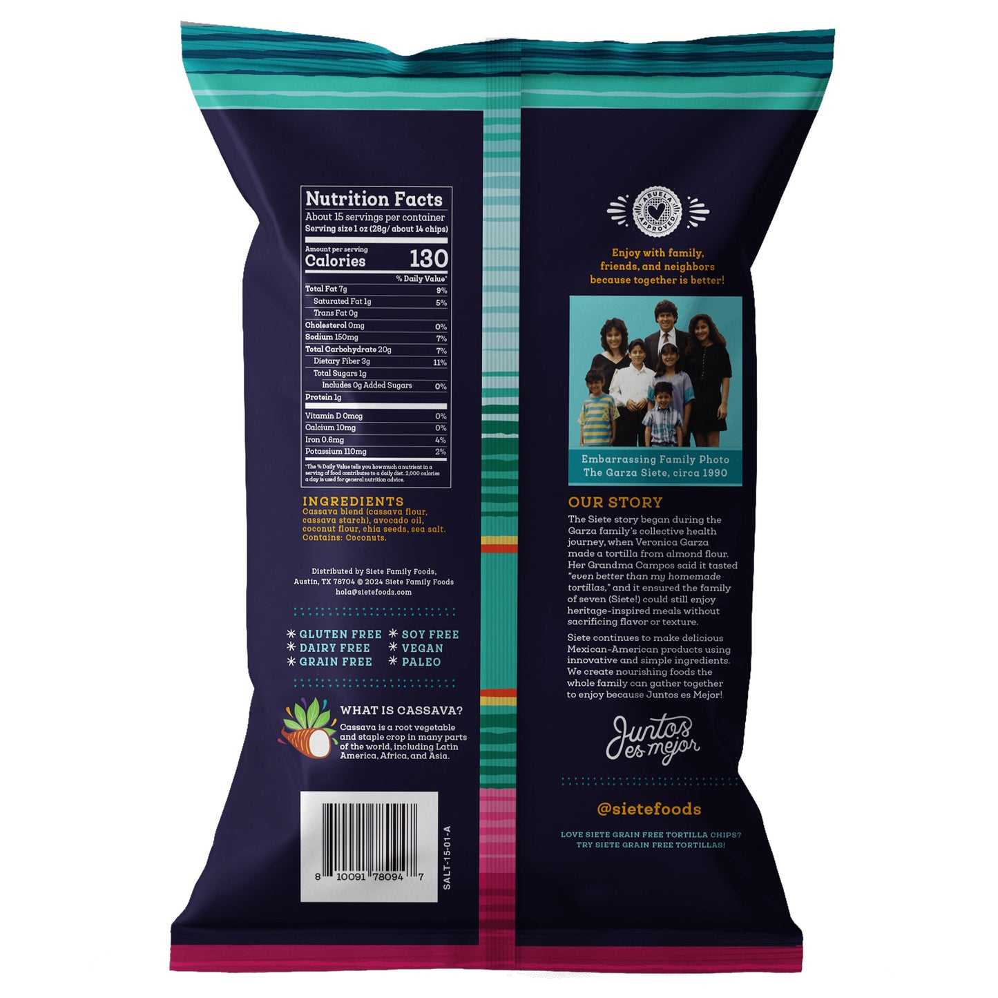 SIETE GRAIN FREE TORTILLA CHIPS 15 OZ