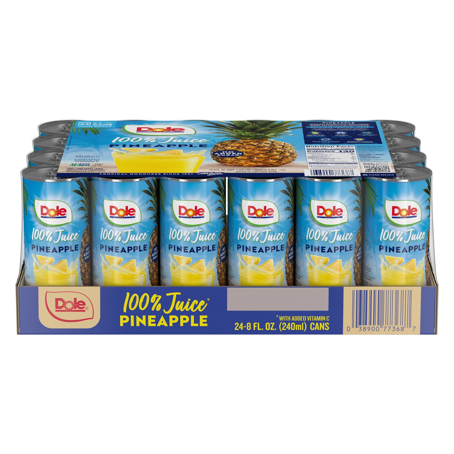 DOLE 100% PINEAPPLE JUICE 24/8 OZ