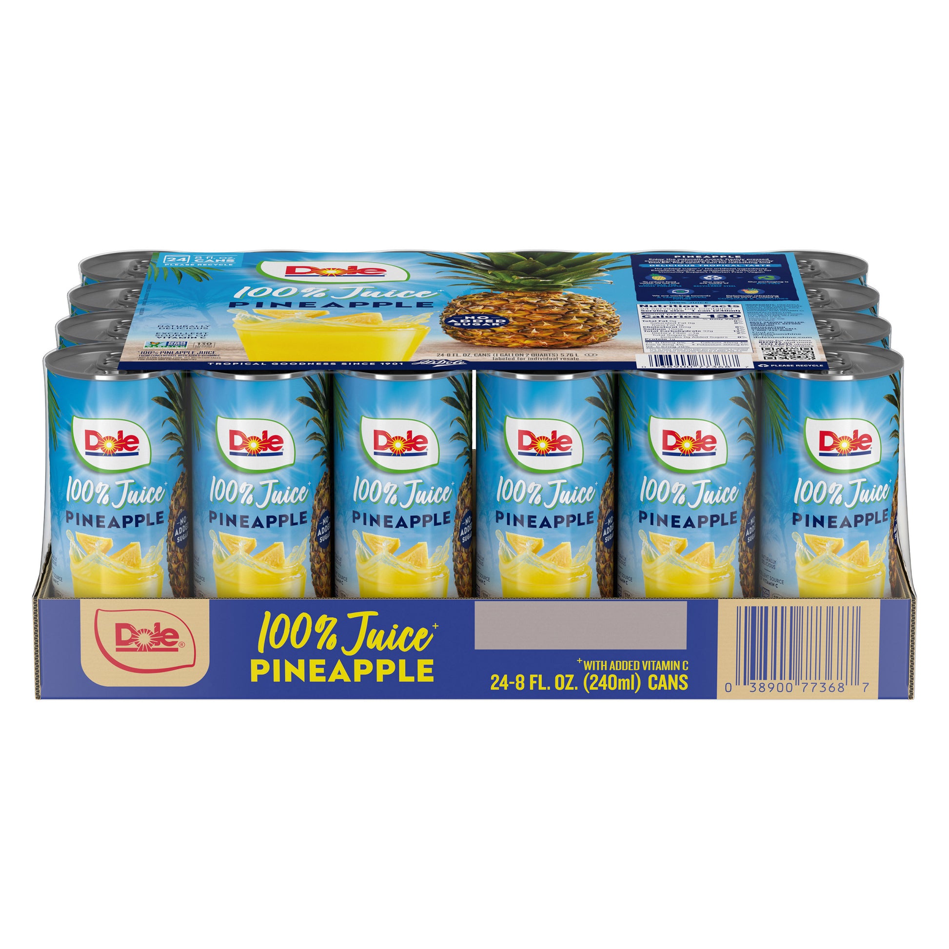 DOLE 100% PINEAPPLE JUICE 24/8 OZ