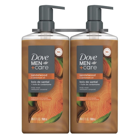 Dove Men+Care Sandalwood Body Wash, 26 fl. oz., 2 pk.
