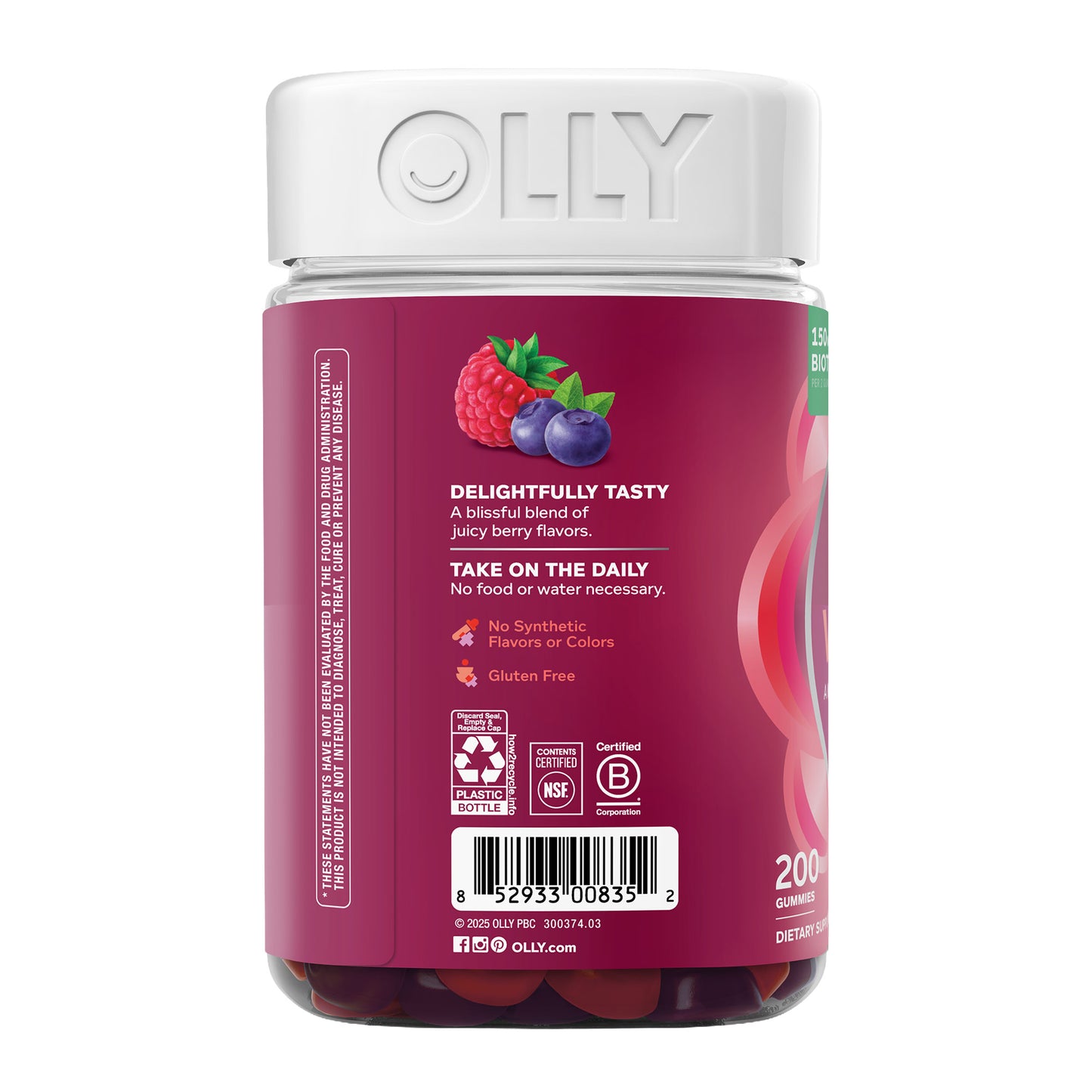 OLLY WOMEN'S MULTIVITAMIN GUMMIES 200 COUNT