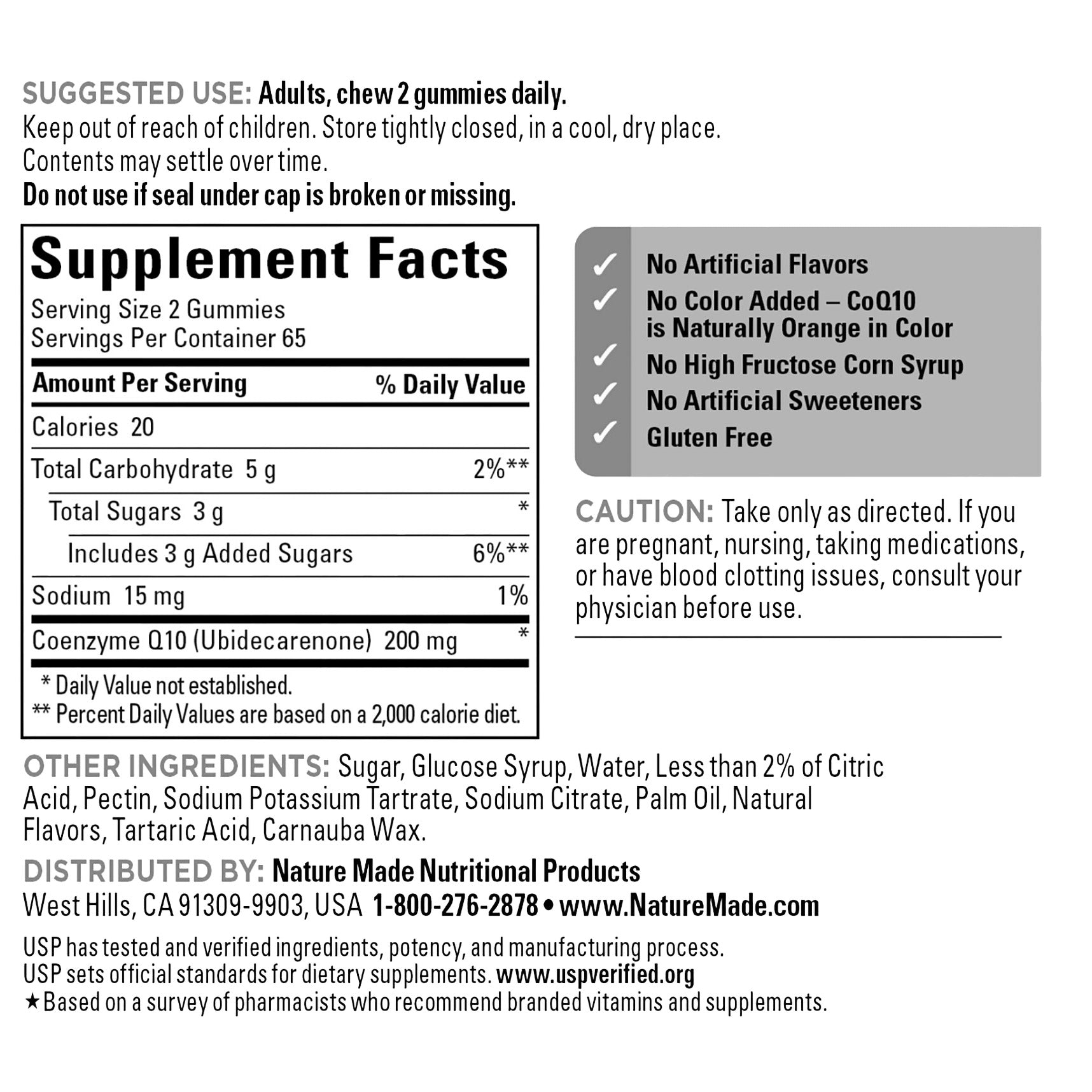 NATURE MADE COENZYME Q10 200MG GUMMY 130CT