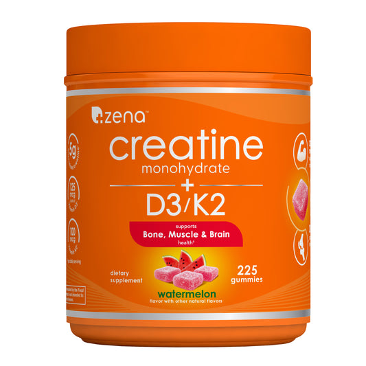 ZENA MONOHYDRATE CREATINE + D3/K2 GUMMIES 225CT