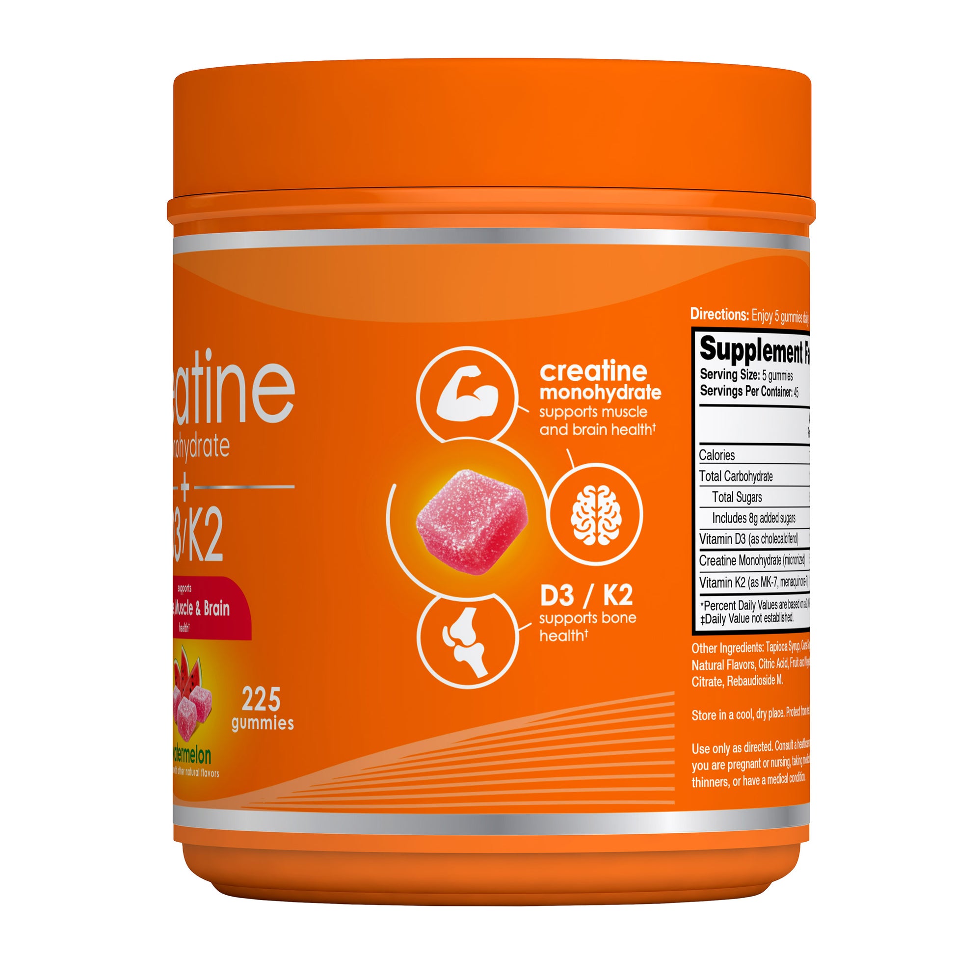 ZENA MONOHYDRATE CREATINE + D3/K2 GUMMIES 225CT