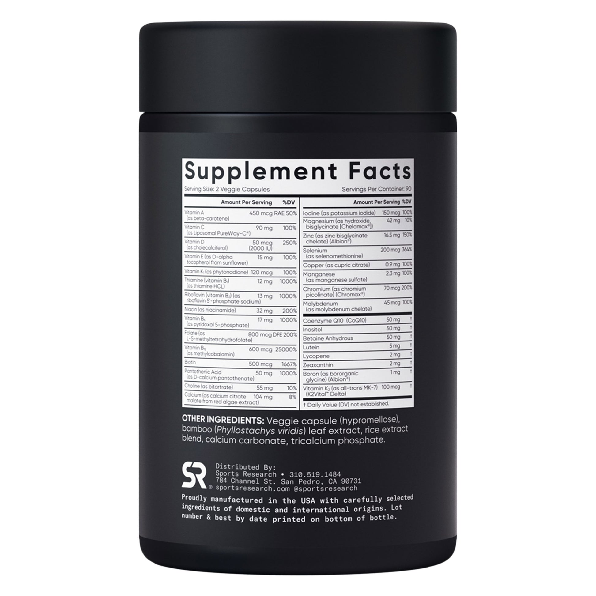 SPORTS RESEARCH MULTIVITAMIN 180 CAPSULES