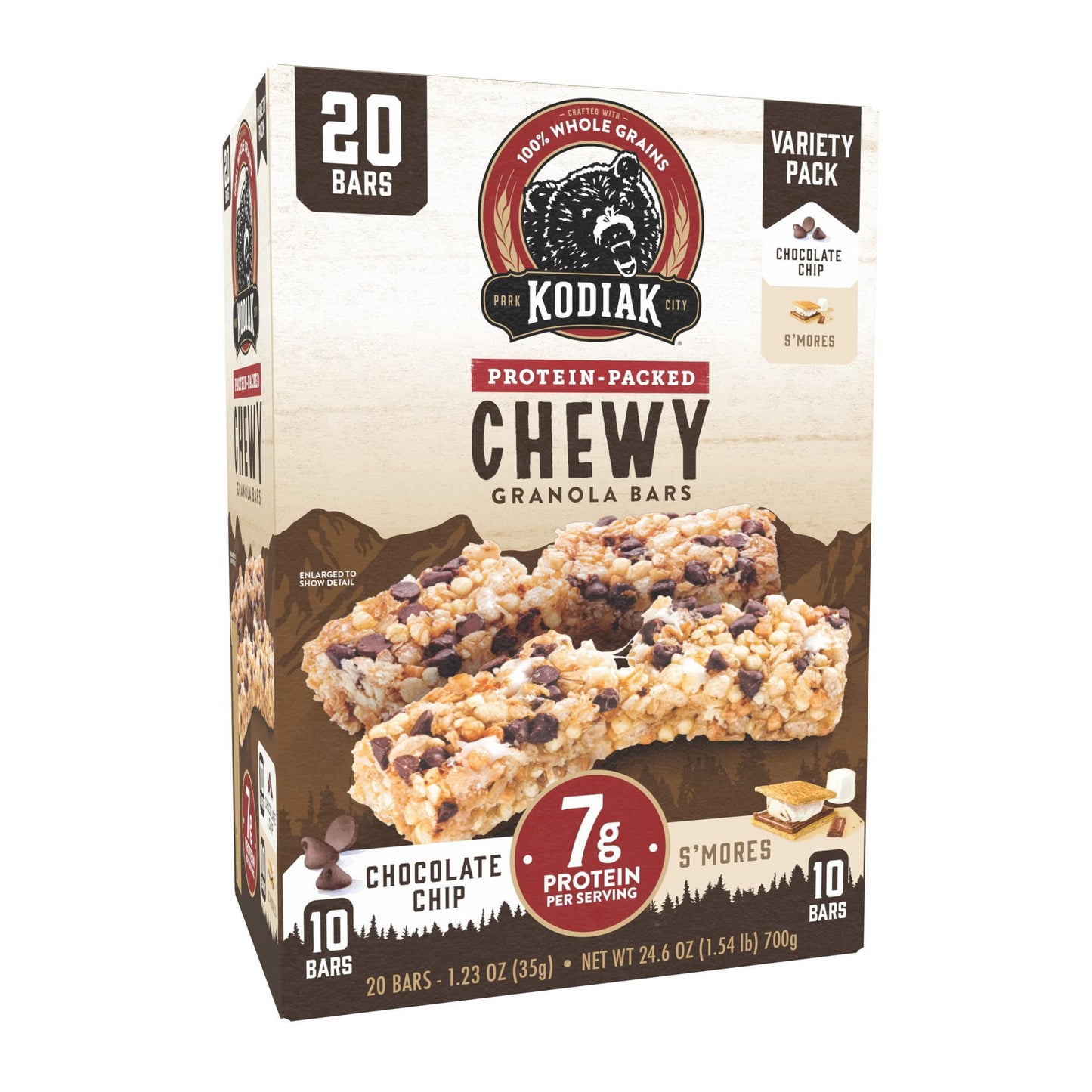 Kodiak Chewy Granola Bars, Variety Pack, 20 ct.