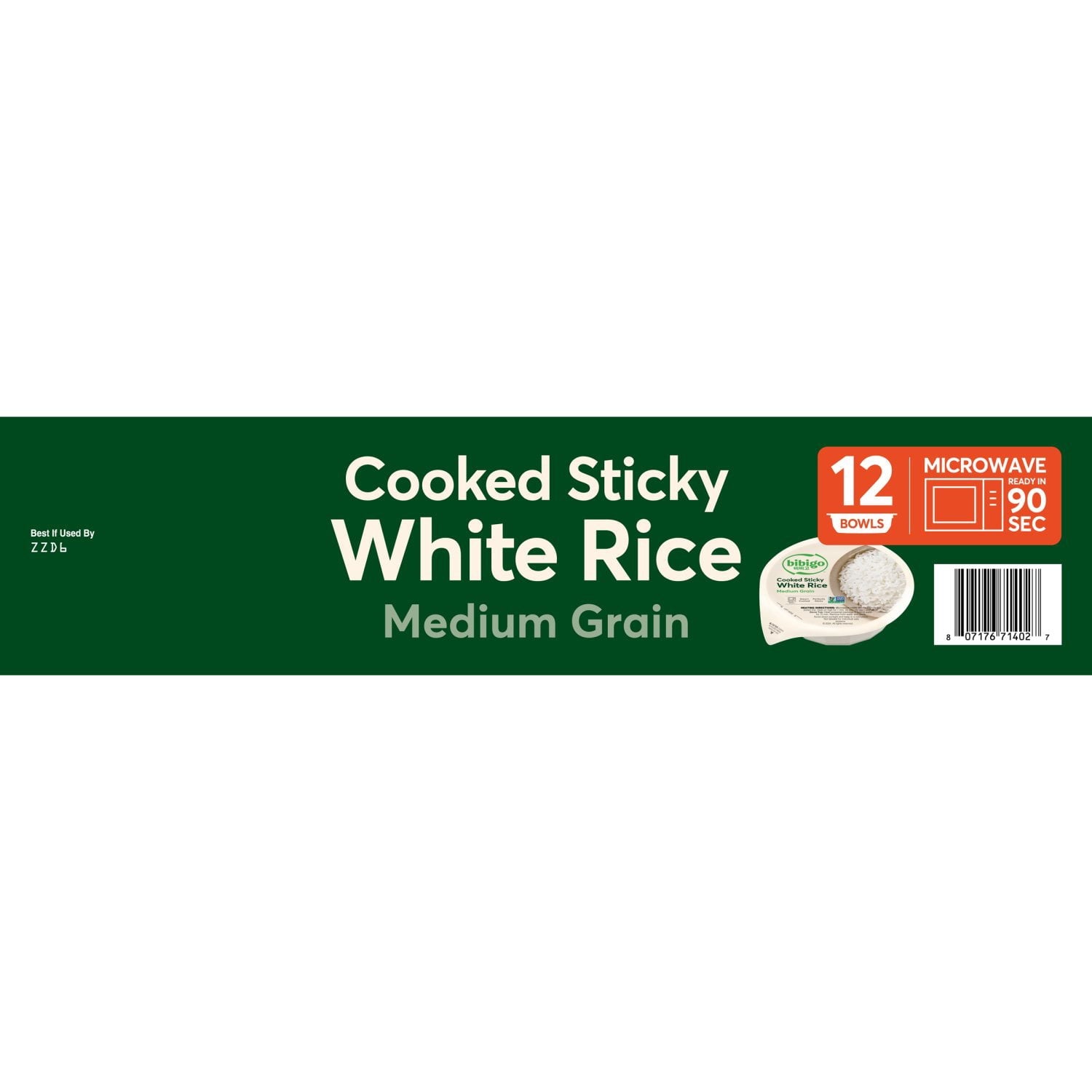 Bibigo Korean Style Cooked Sticky White Rice Bowl, 7.4 oz., 12 pk.