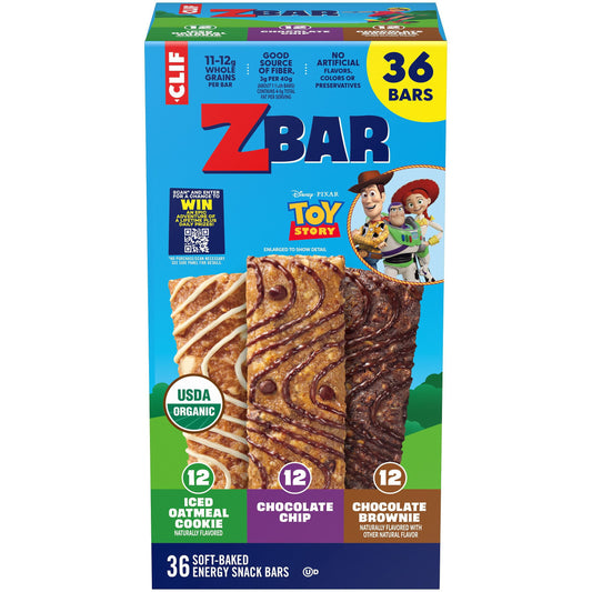Zbar Soft Baked Organic Granola Snack Bars, Variety Pack, 36 pk.