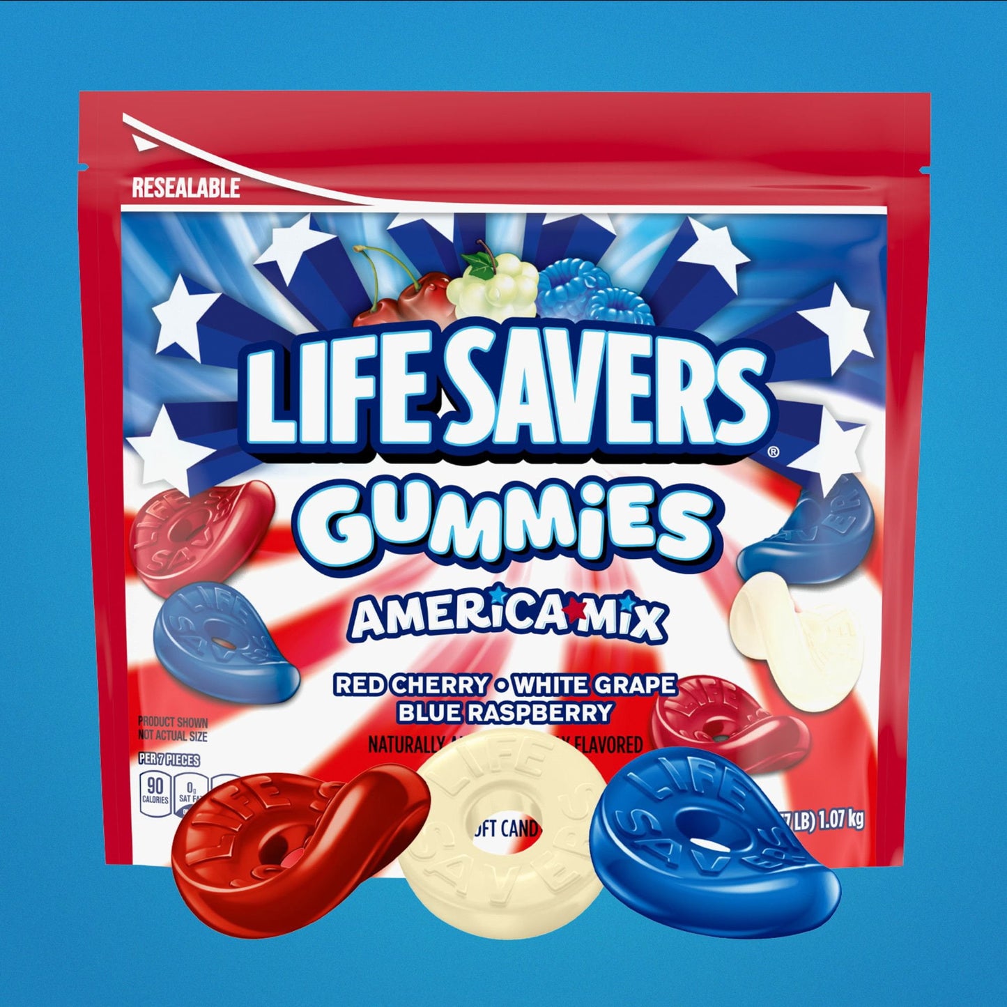 Lifesavers Red, White, and Blue Gummies, 38oz.