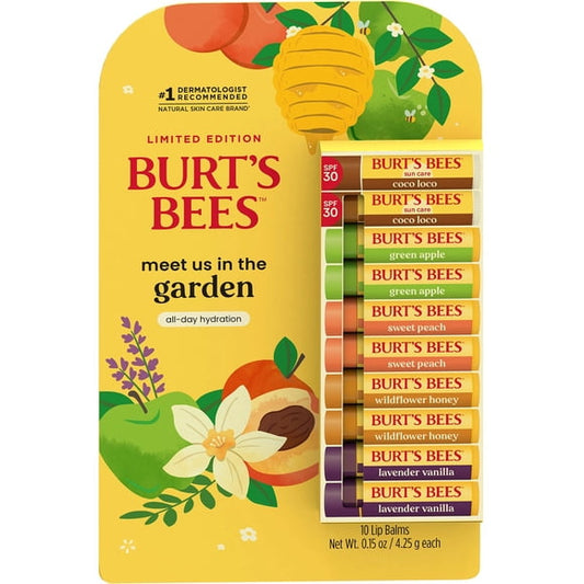 Burt's Bees Garden Party Moisturizing Lip Balm Value Pack, 10 Tubes, 0.15 oz. ea.
