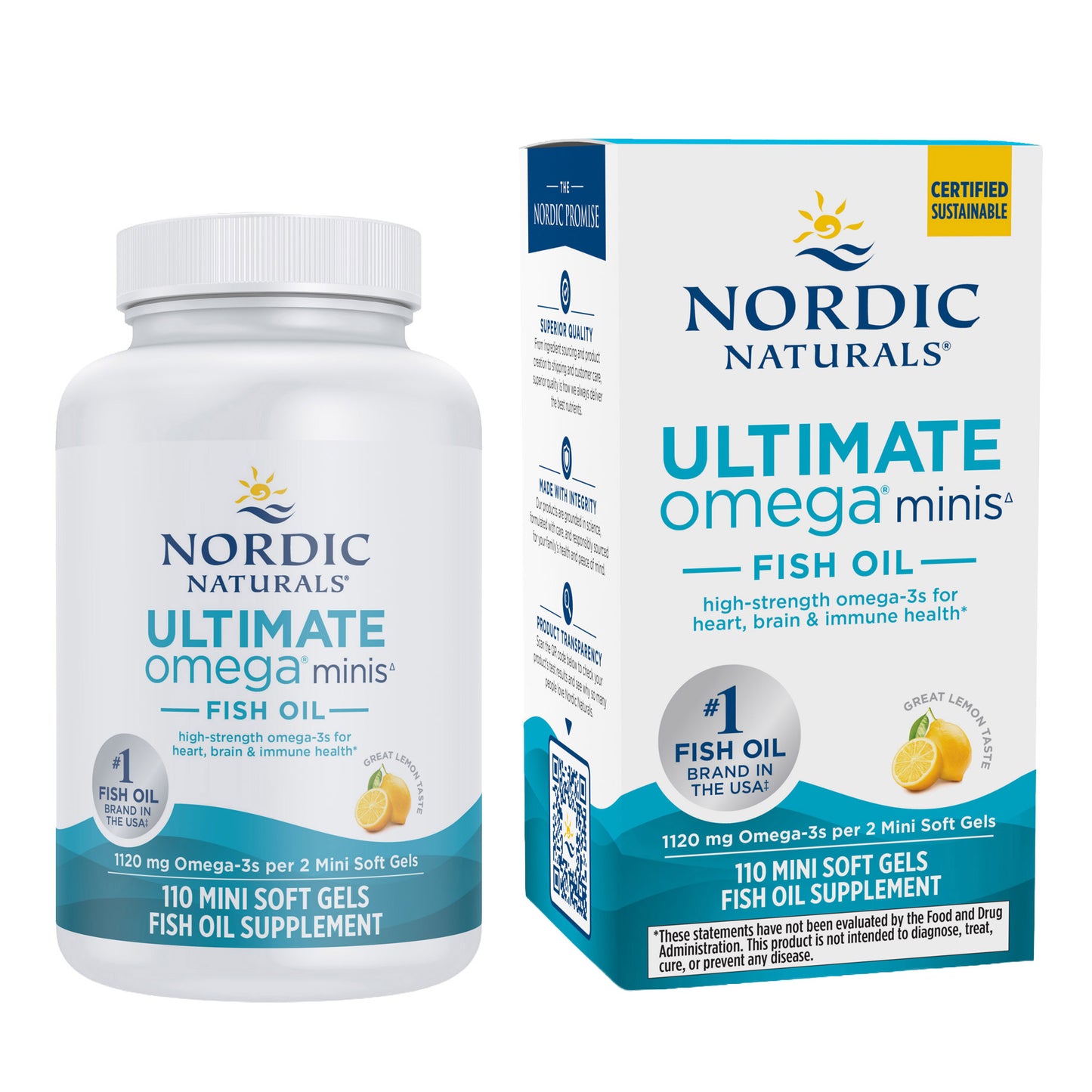 NORDIC NATURALS ULTIMATE OMEGA MINIS 110CT LEMON FLAVOR