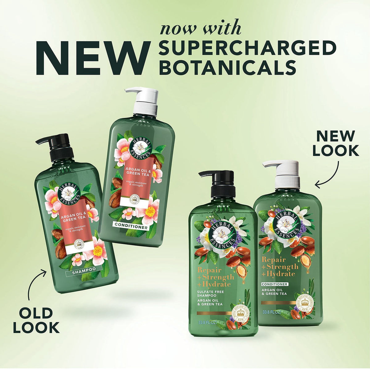 Herbal Essences Pure Plants Argan Oil & Green Tea Shampoo + Conditioner, 33.8 fl. Oz., 2 pk.