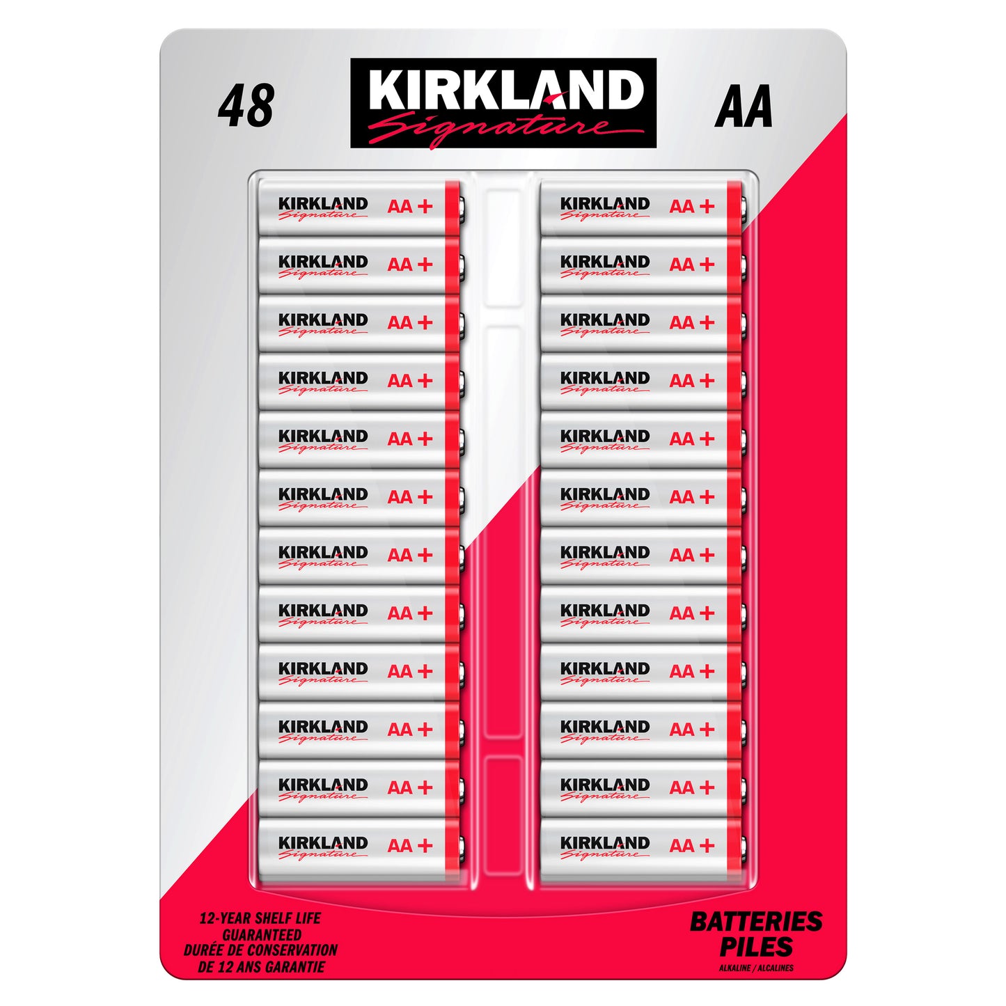 KIRKLAND SIGNATURE ALKALINE "AA" BATTERIES 48PK