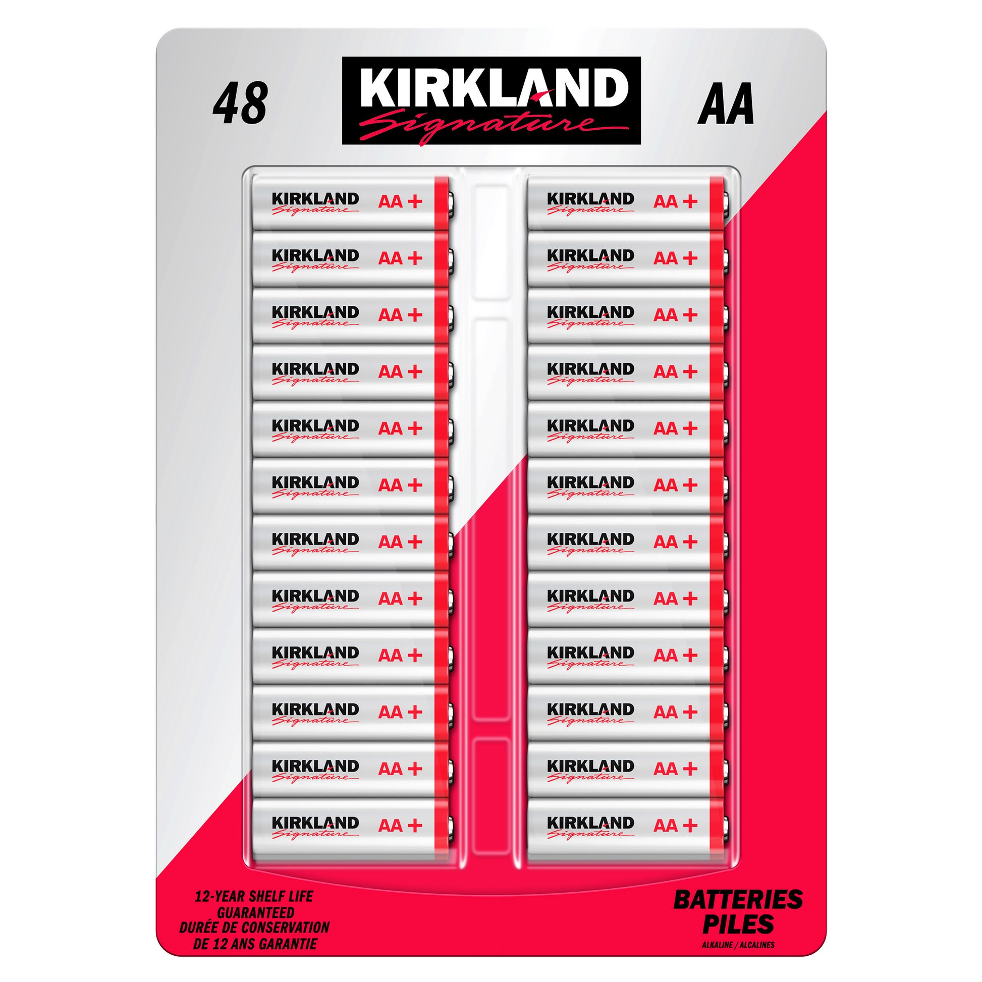 KIRKLAND SIGNATURE ALKALINE "AA" BATTERIES 48PK
