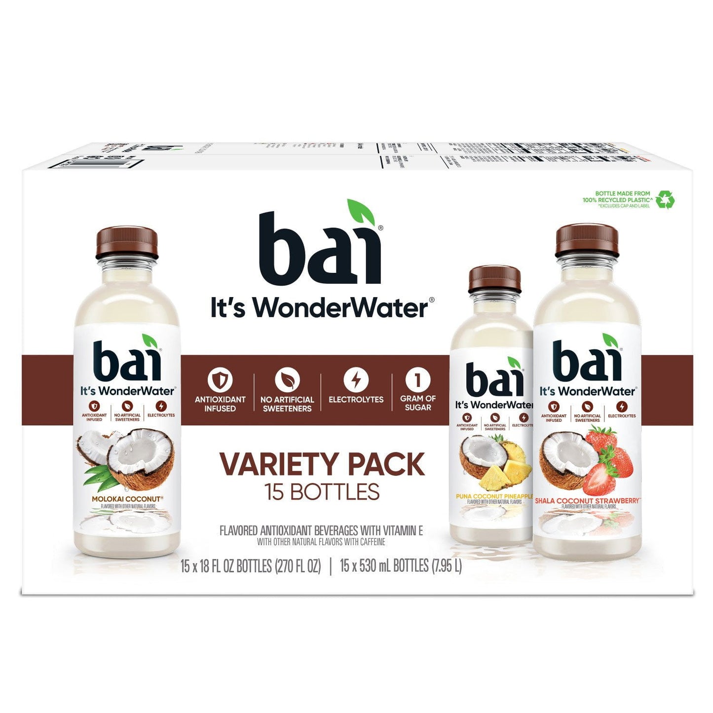 Bai Coconut Flavored Water Variety Pack 18 fl. oz., 15 pk.
